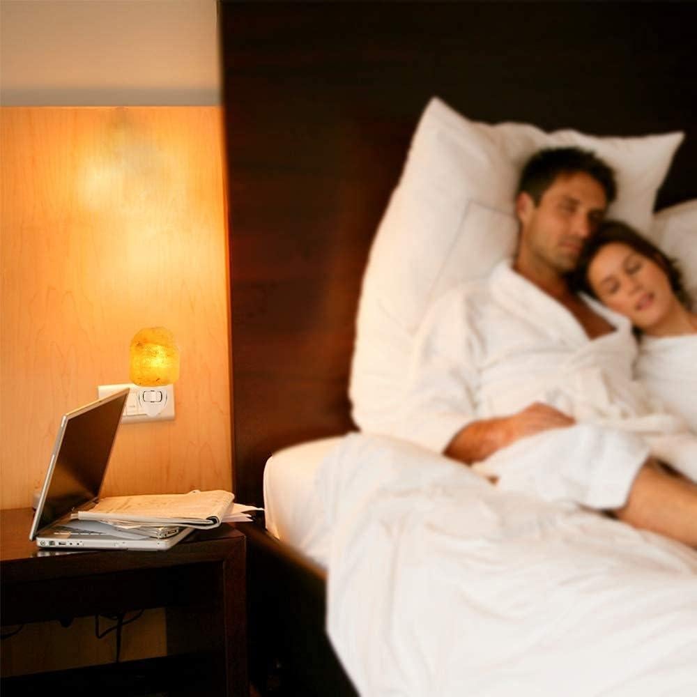 Paquete de 2 lámparas de sal del Himalaya Pursalt con luz nocturna