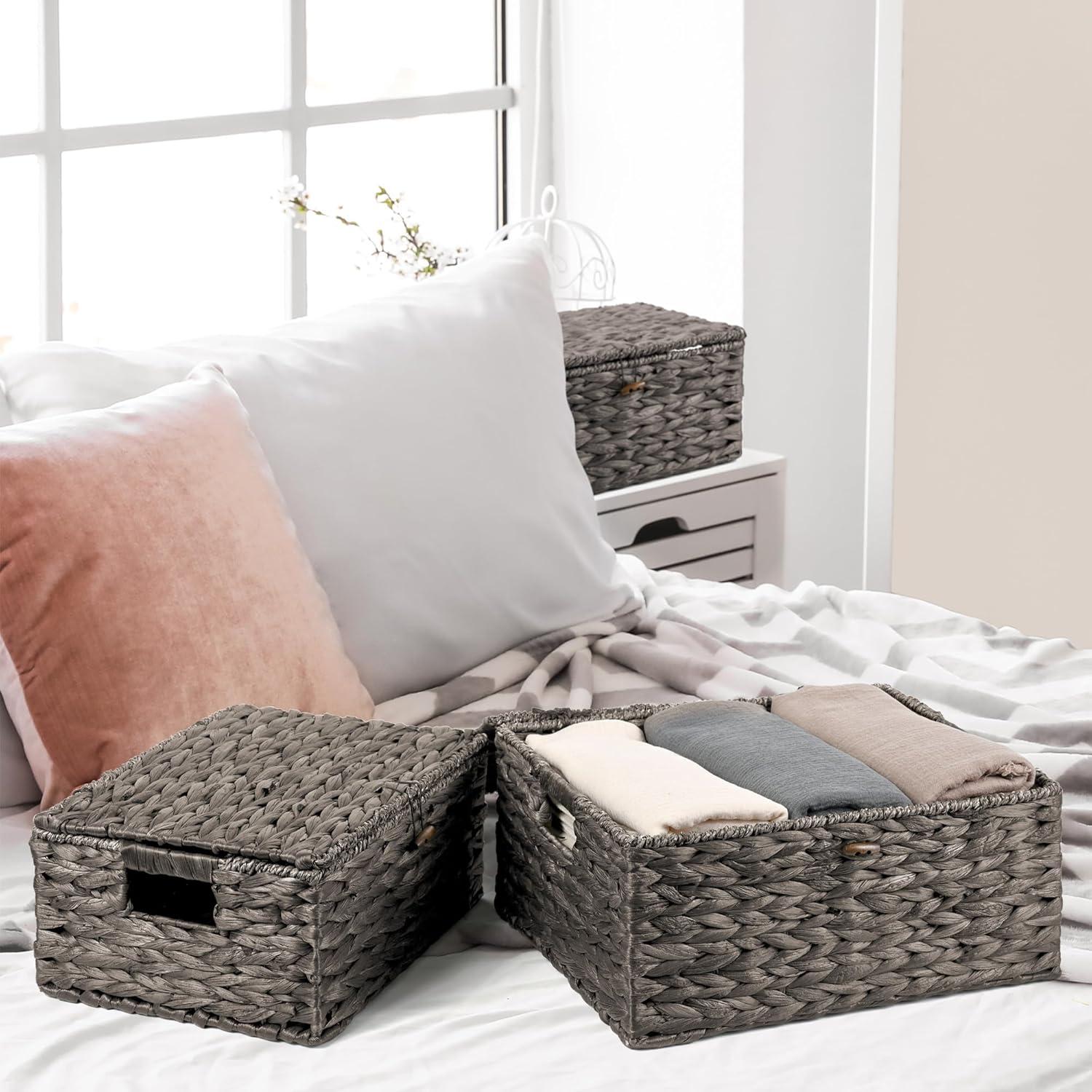 Juego de 3 Cestas de Almacenamiento Ollieroo de Jacinto de Agua