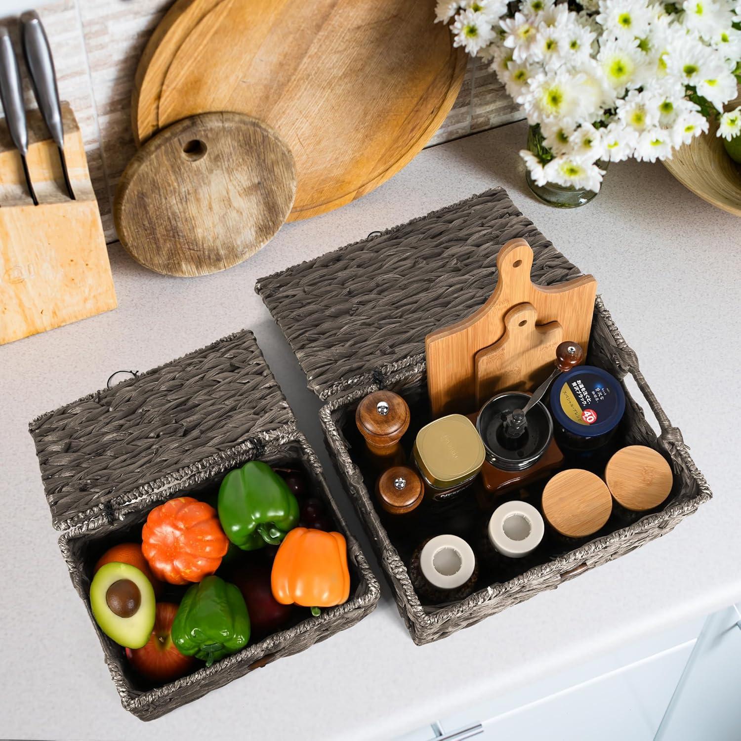 Juego de 3 Cestas de Almacenamiento Ollieroo de Jacinto de Agua