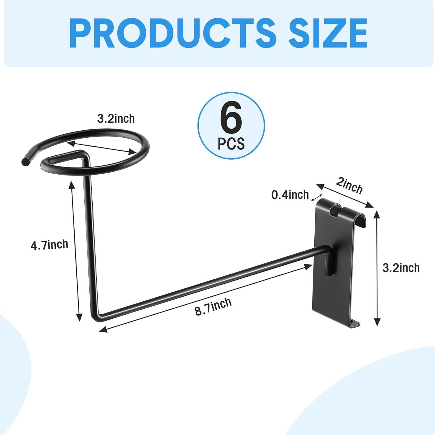 Soporte para Sombreros Blulu - 6 Piezas Metal Negro