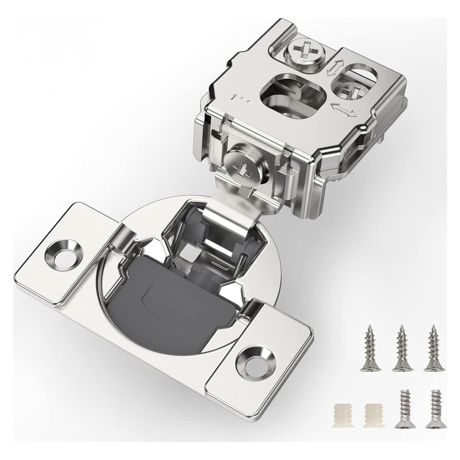 Bisagras de Cierre Suave Furniware 10 Piezas 1" Acero Niquelado