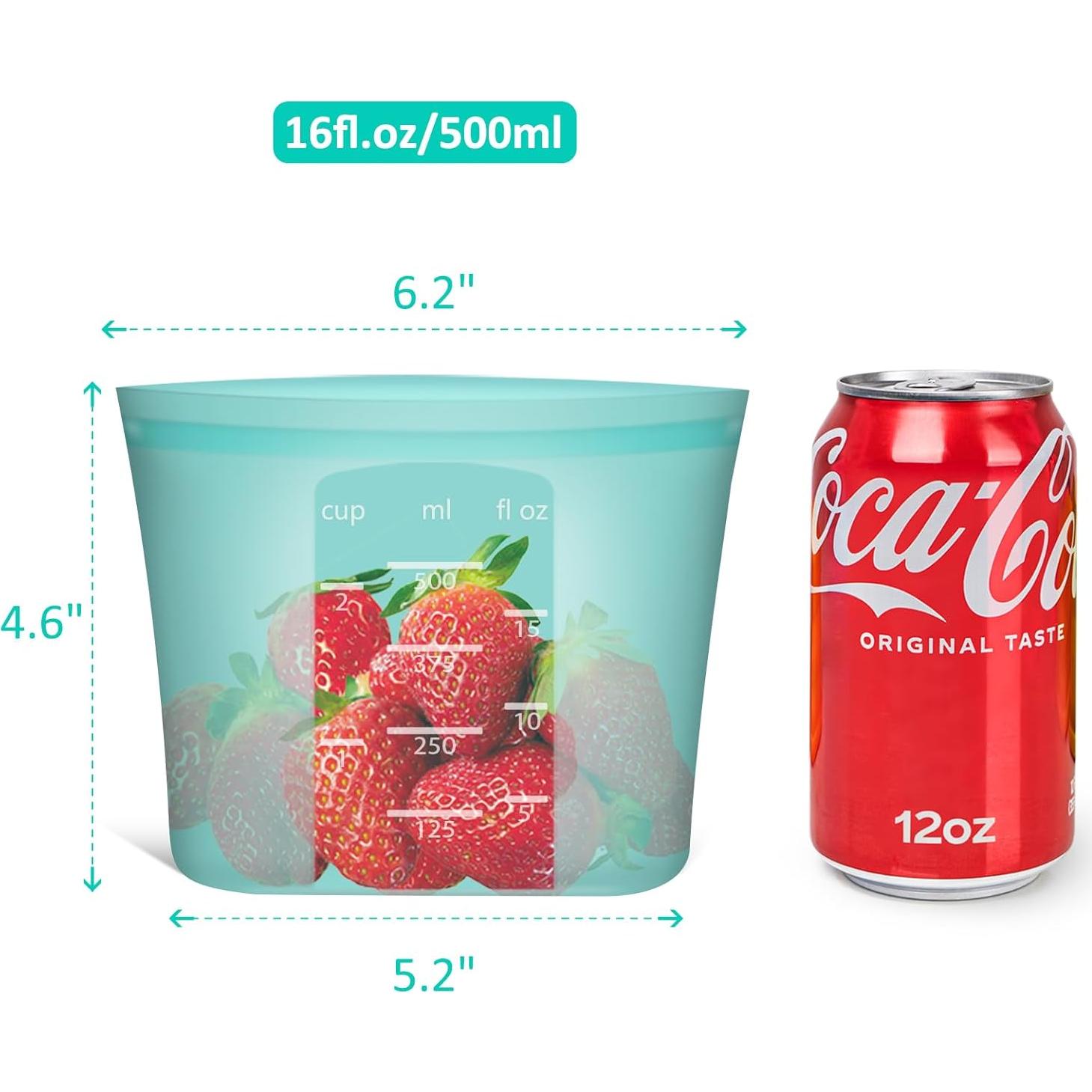 Bolsas de Snack Reutilizables Annaklin 500ml Silicona Apta Microondas