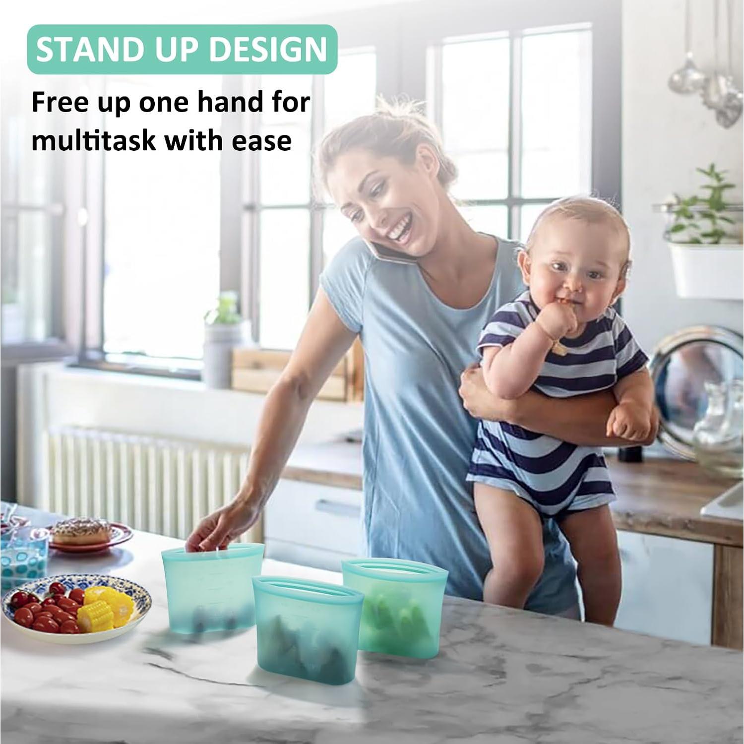 Bolsas de Snack Reutilizables Annaklin 500ml Silicona Apta Microondas