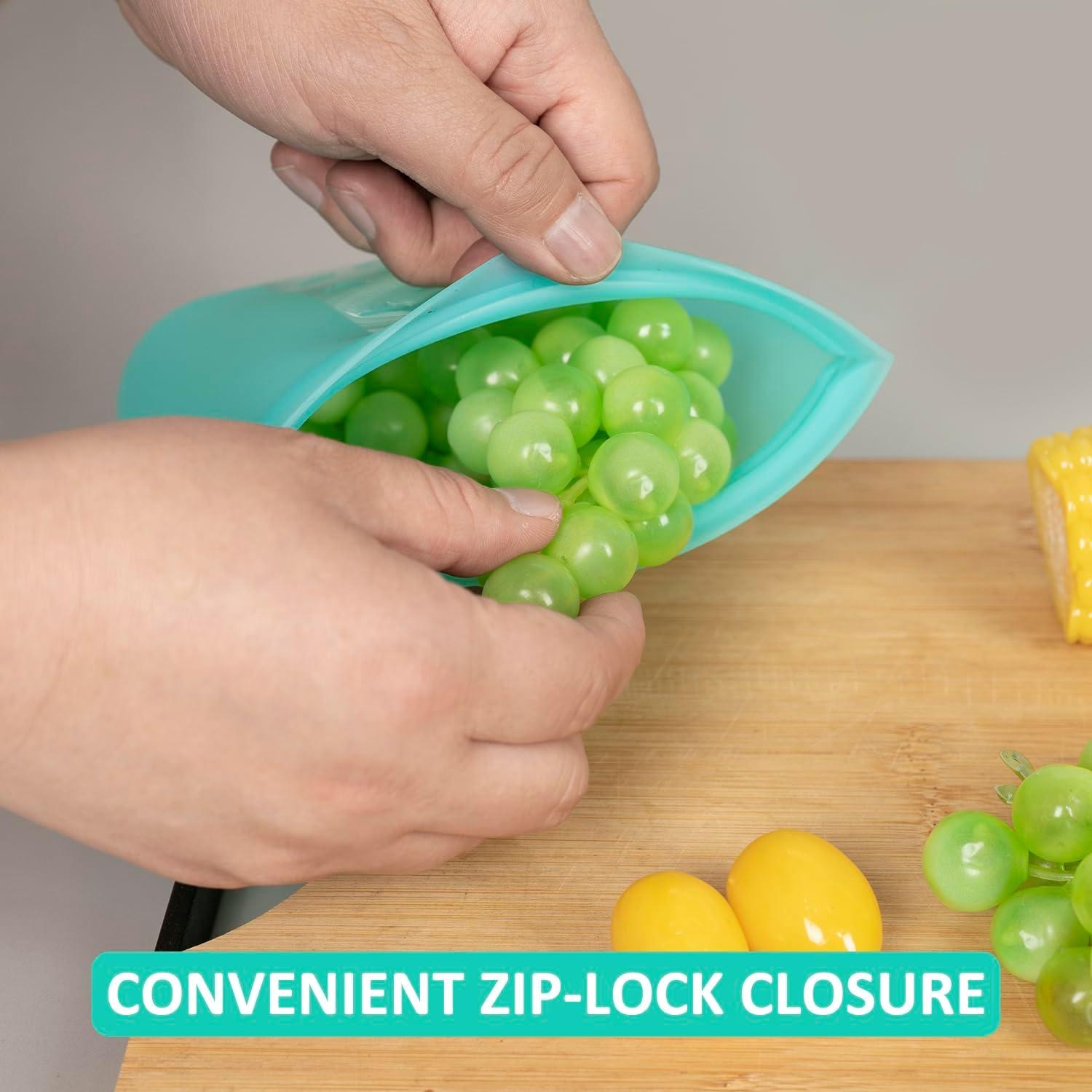 Bolsas de Snack Reutilizables Annaklin 500ml Silicona Apta Microondas