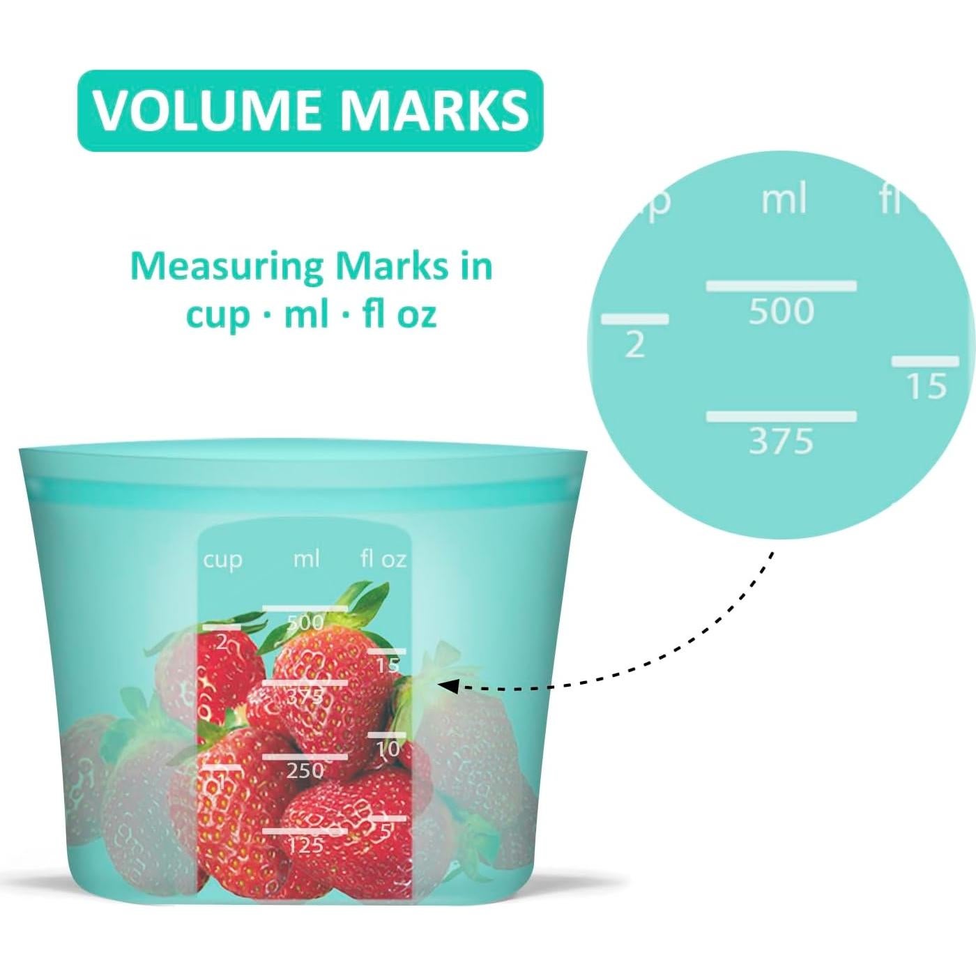 Bolsas de Snack Reutilizables Annaklin 500ml Silicona Apta Microondas