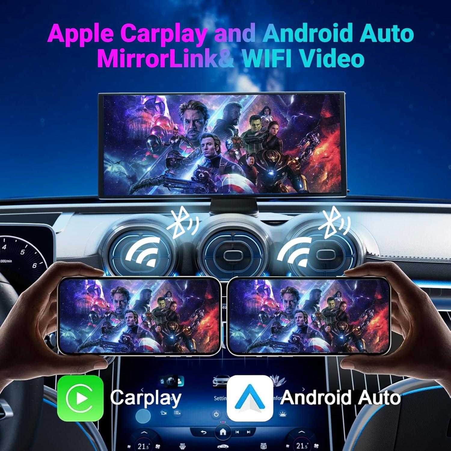 Pantalla Carplay Inalámbrica NUOTIAN 23.6 cm con Cámara HD