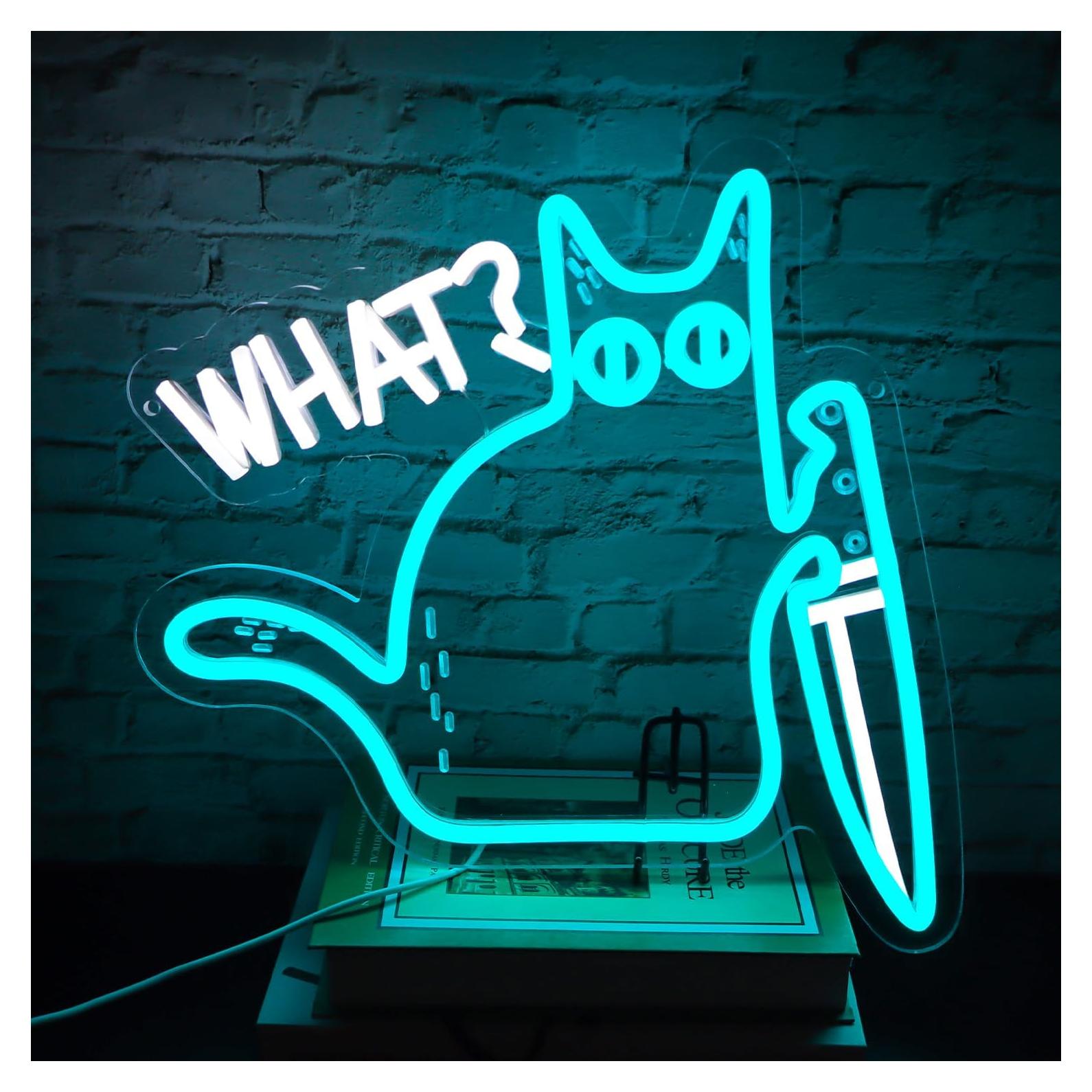 Señal de Neón Gato Negro GleamNeon 34x33.8cm Decoración