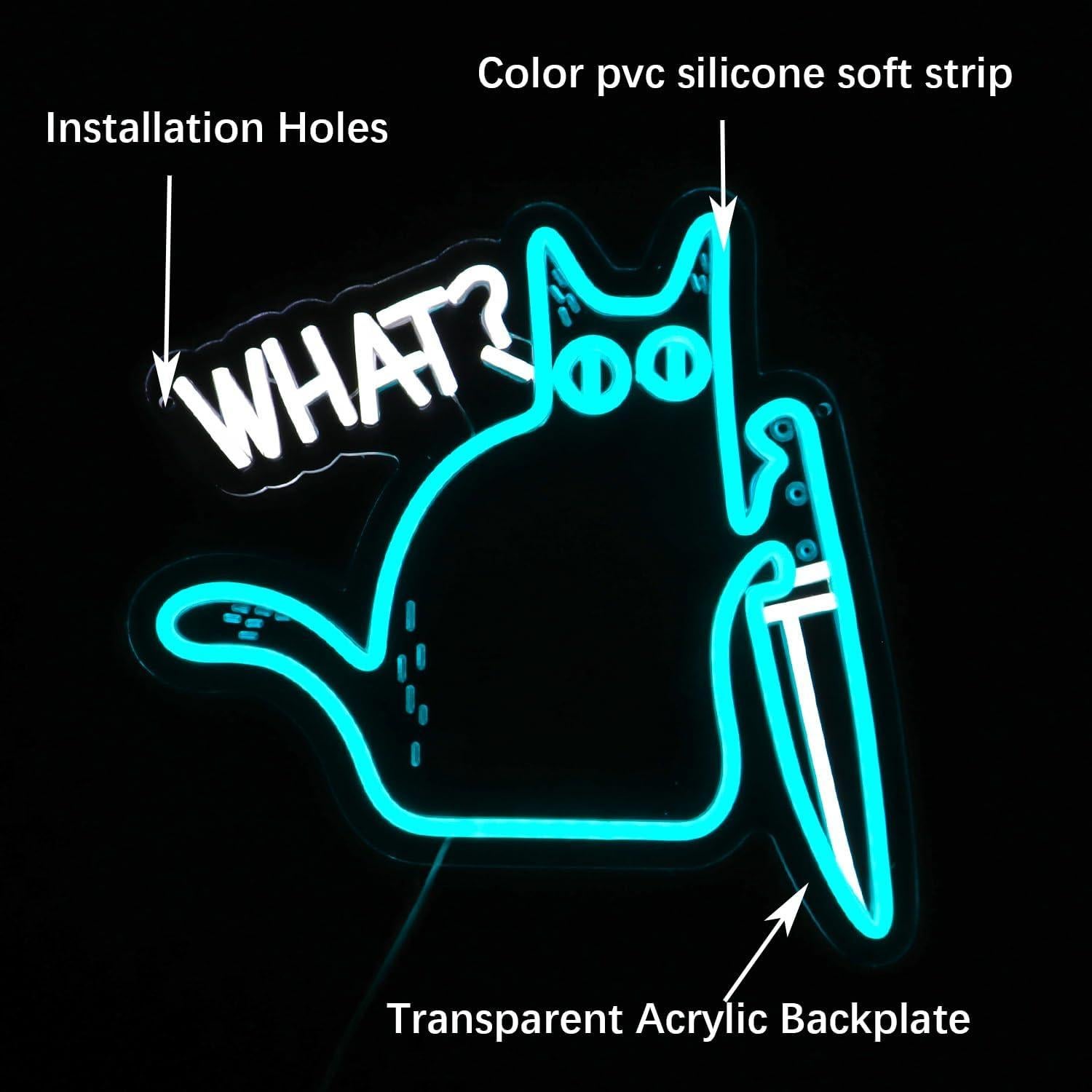 Señal de Neón Gato Negro GleamNeon 34x33.8cm Decoración