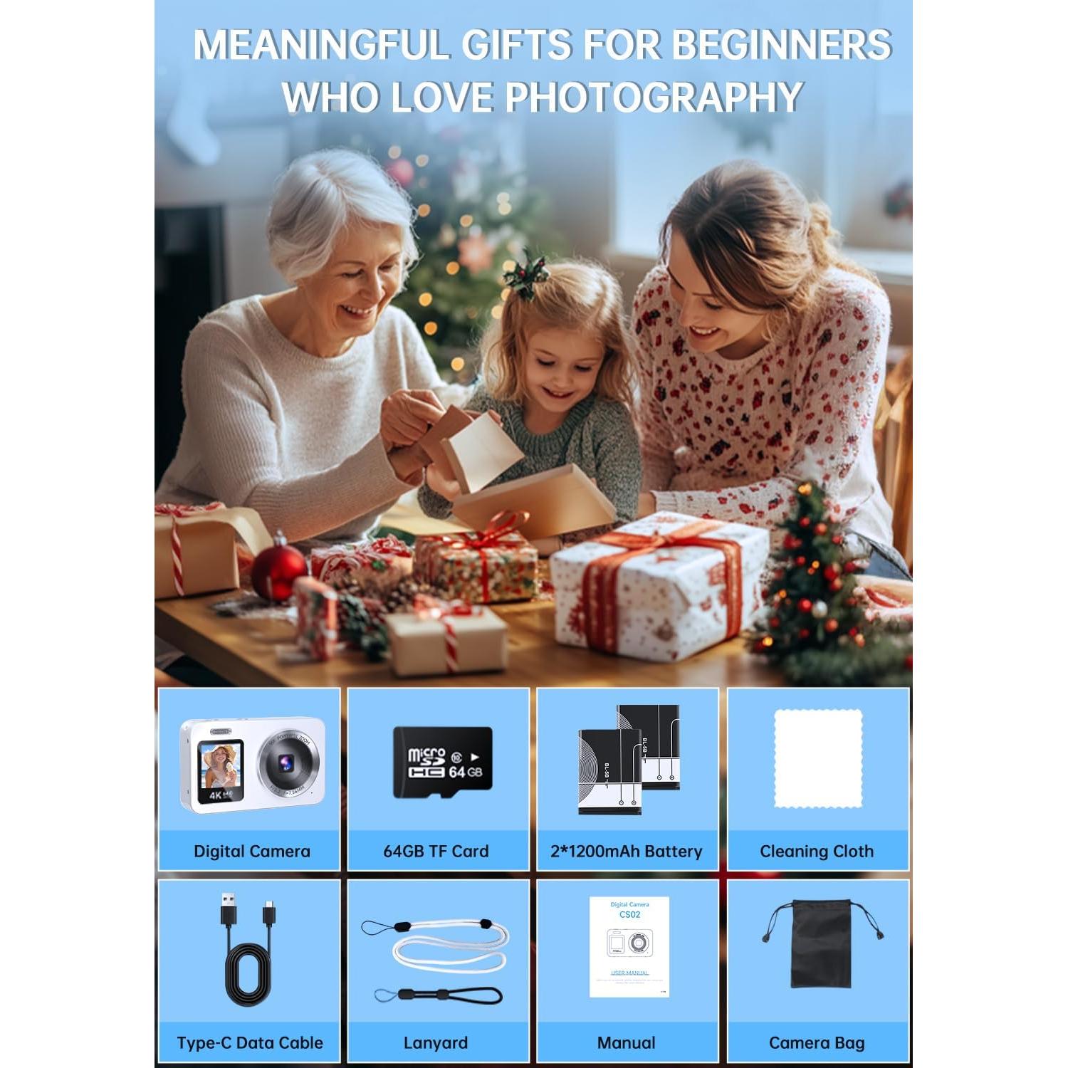 Cámara Digital WABL CS02 4K 64MP Zoom 18X Pantalla Doble