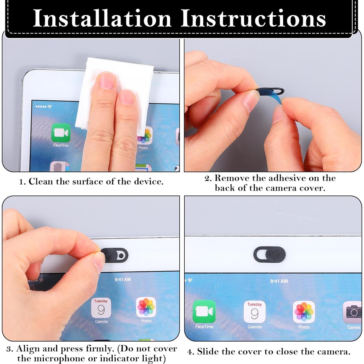 Cubierta de Webcam JIYIN 12 Pcs Deslizante Privacidad