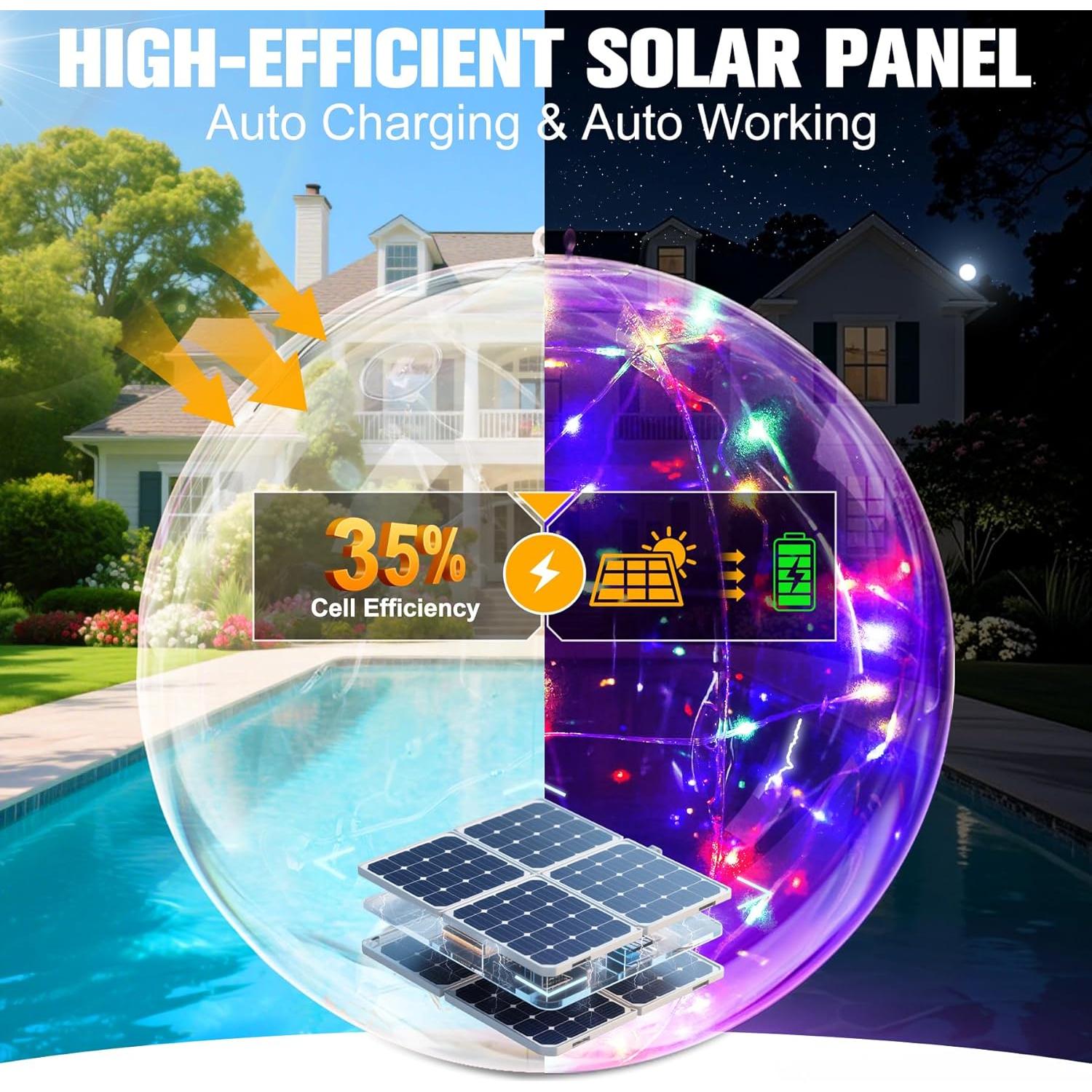 Luces Flotantes Solares Niceput 35 cm IP68 para Piscina