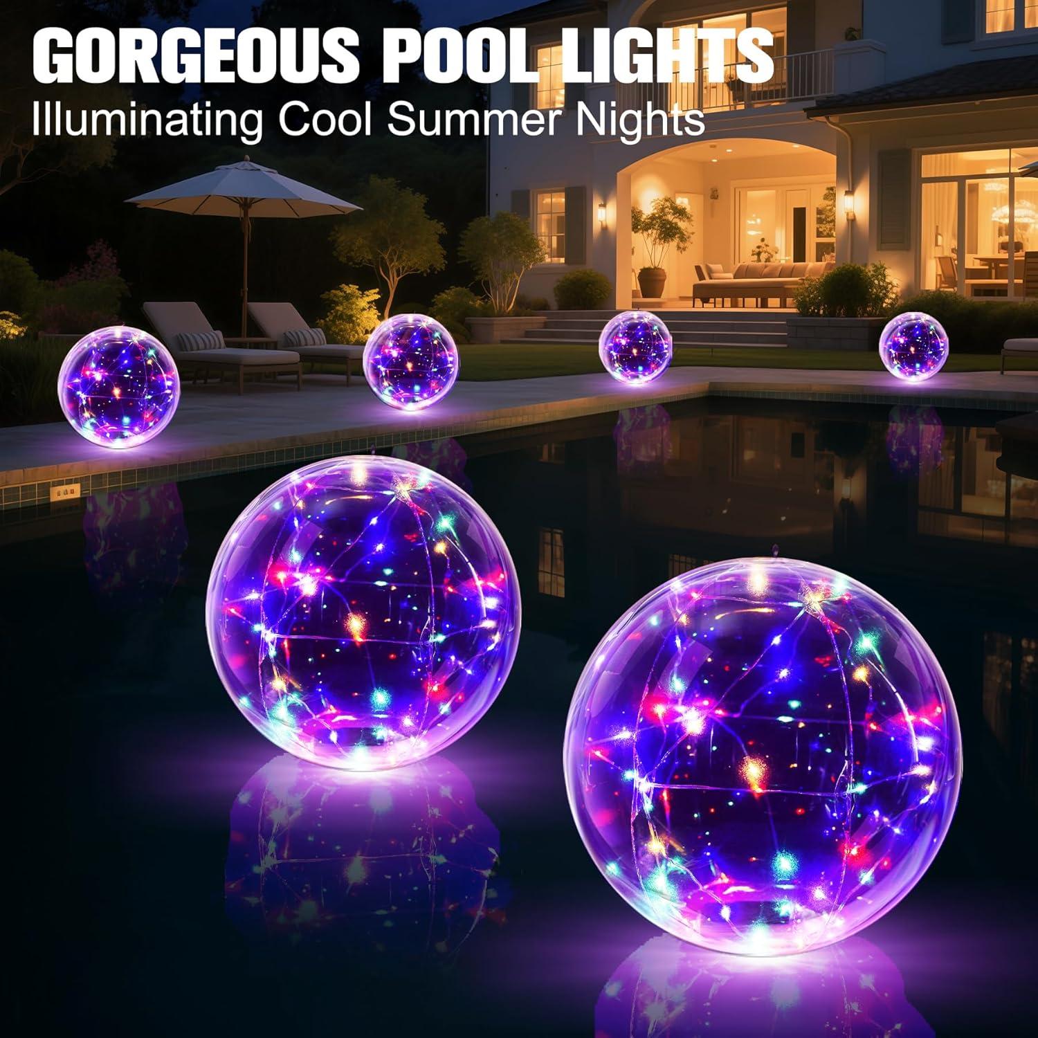 Luces Flotantes Solares Niceput 35 cm IP68 para Piscina