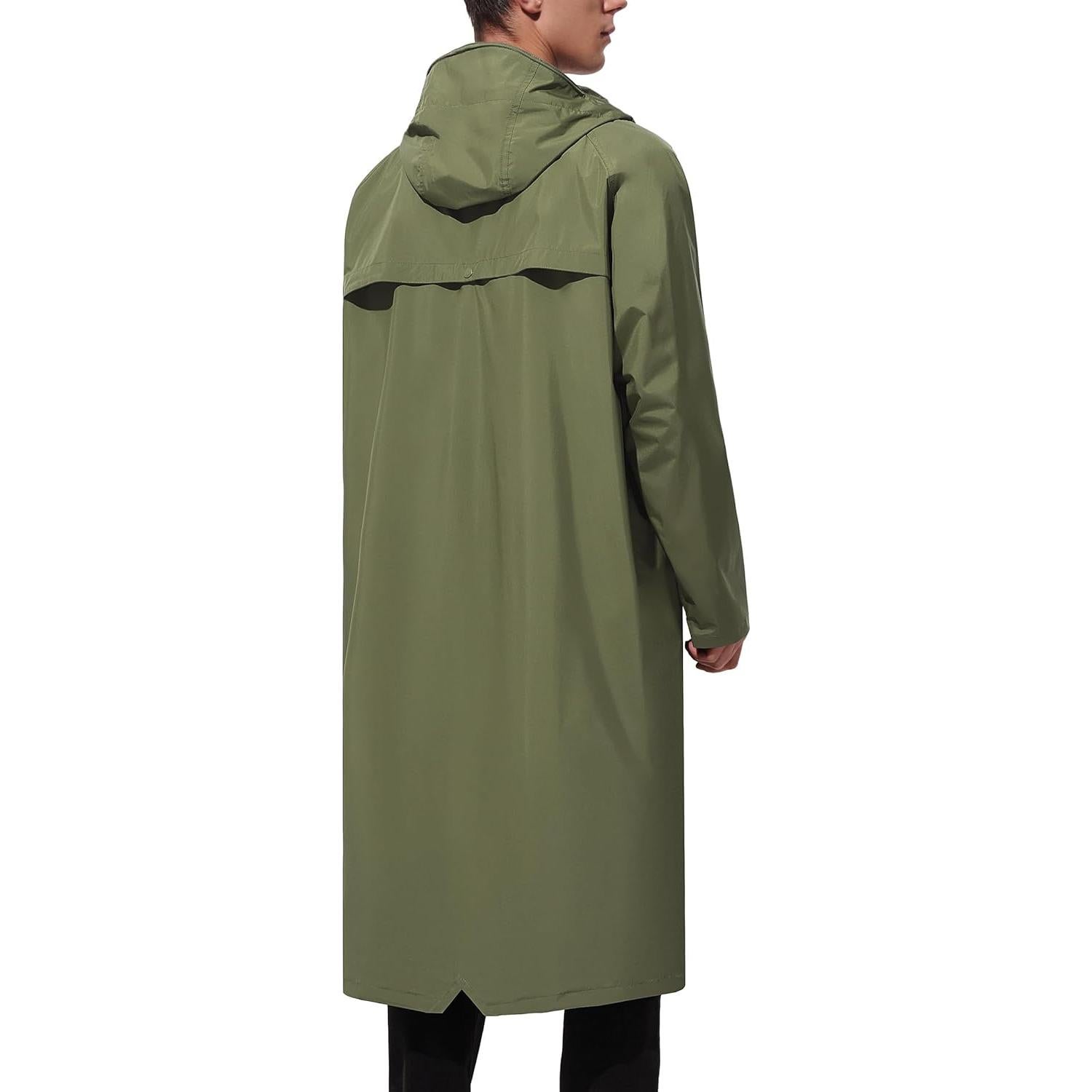 Chaqueta de Lluvia Impermeable para Hombre UIQUR Verde Militar