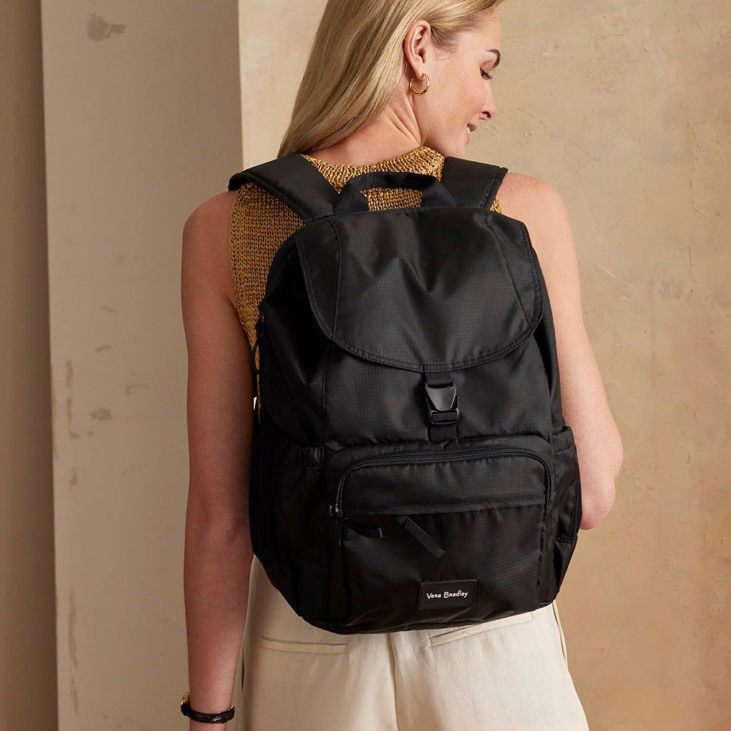 Mochila Vera Bradley Campus Daytripper Negra 16L para Laptop