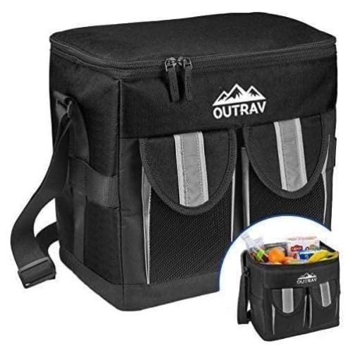 Enfriador Suave Aislado Outrav 30 Latas Negro Plegable