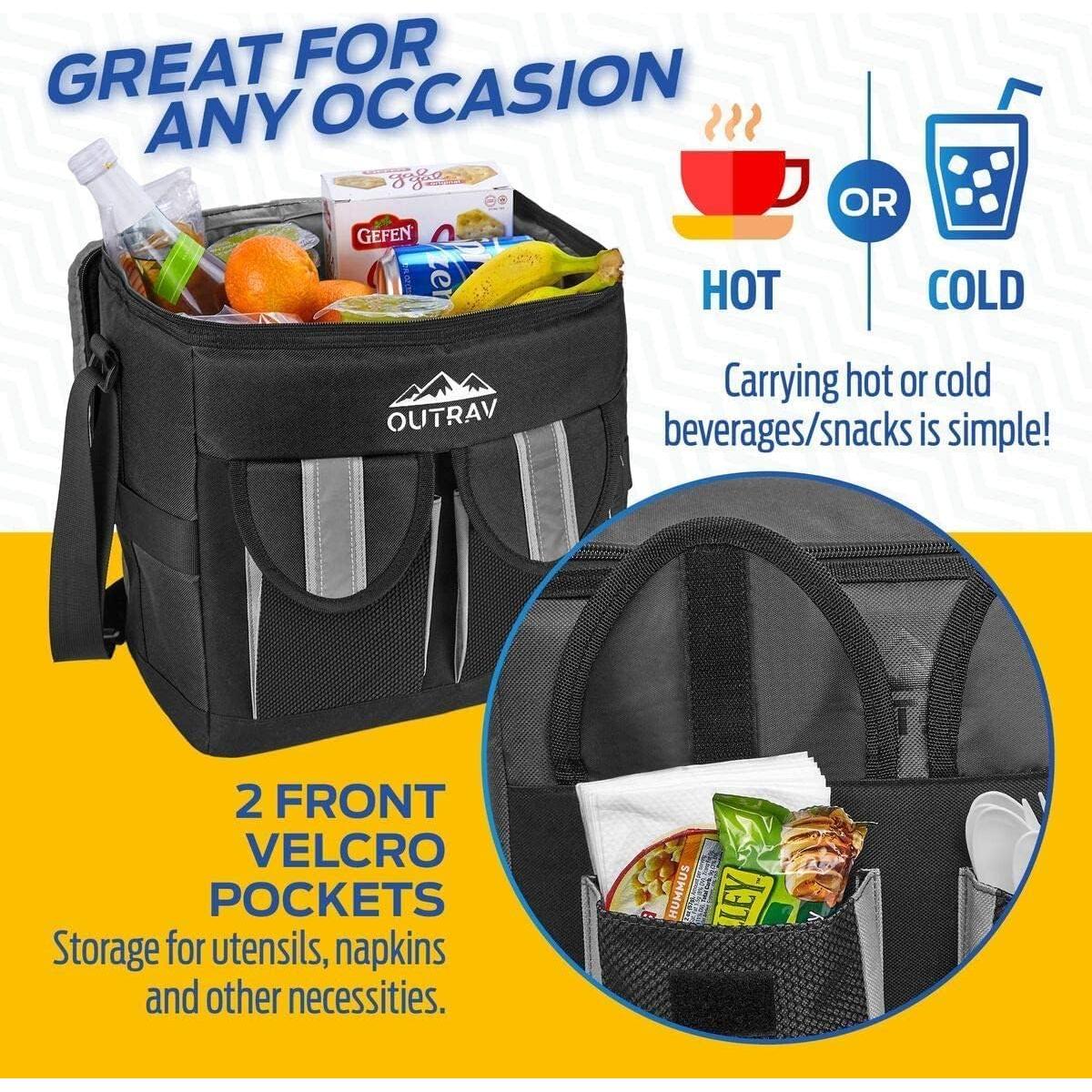 Enfriador Suave Aislado Outrav 30 Latas Negro Plegable