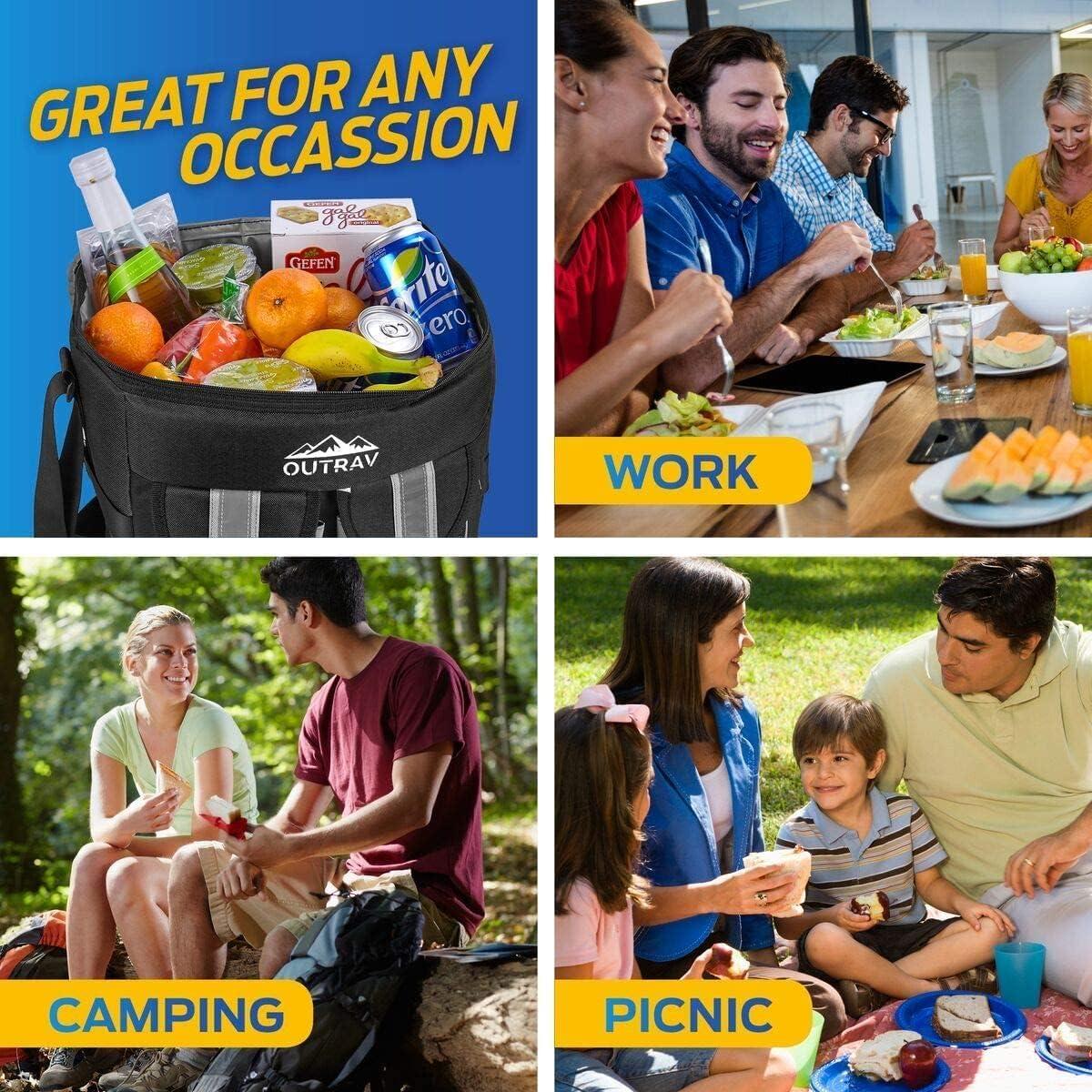 Enfriador Suave Aislado Outrav 30 Latas Negro Plegable