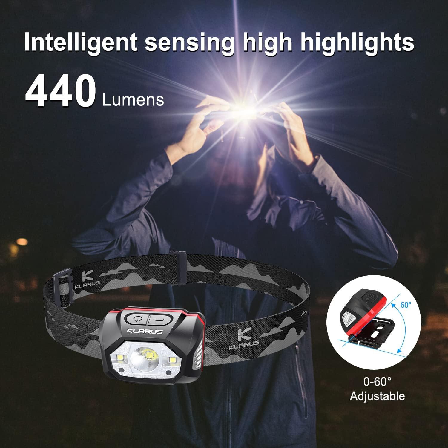 Linterna Frontal Klarus HM1 2PCS Recargable IPX6 440 Lúmenes