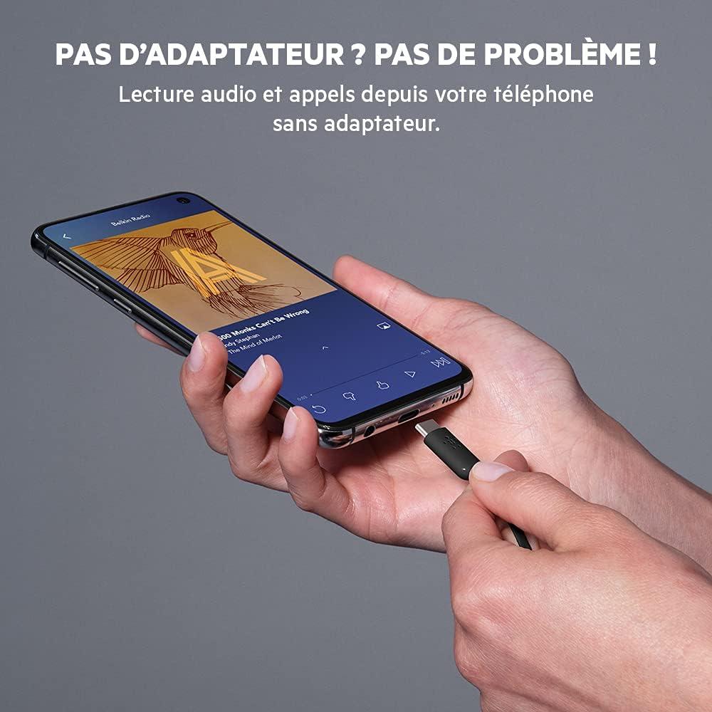 Auriculares USB-C Belkin SoundForm con micrófono - Negro