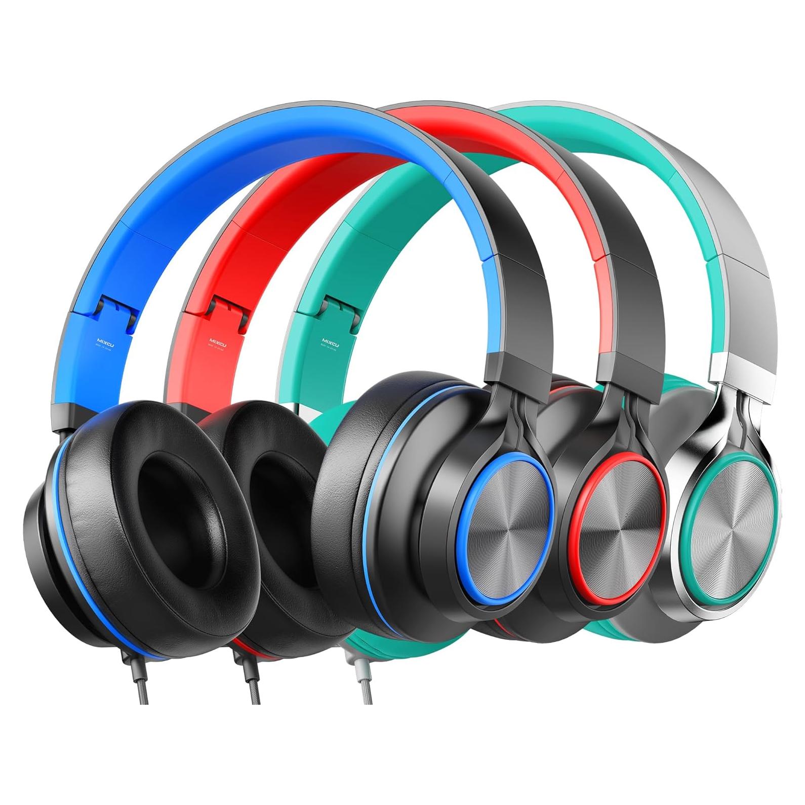 Auriculares por Cable MIXCU JrX3 para Niños y Adolescentes - 3 Paquete