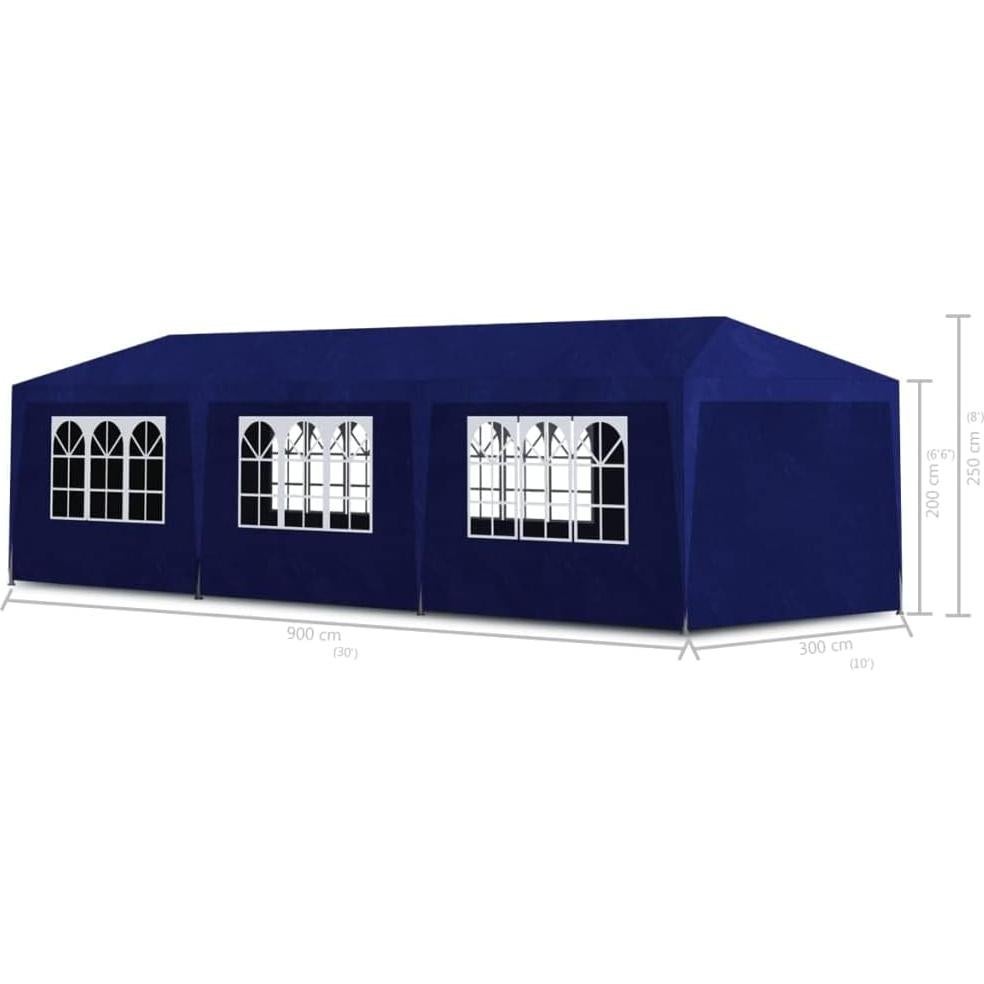 Carpa Plegable MNISDFL 10x3m Azul Resistente al Agua