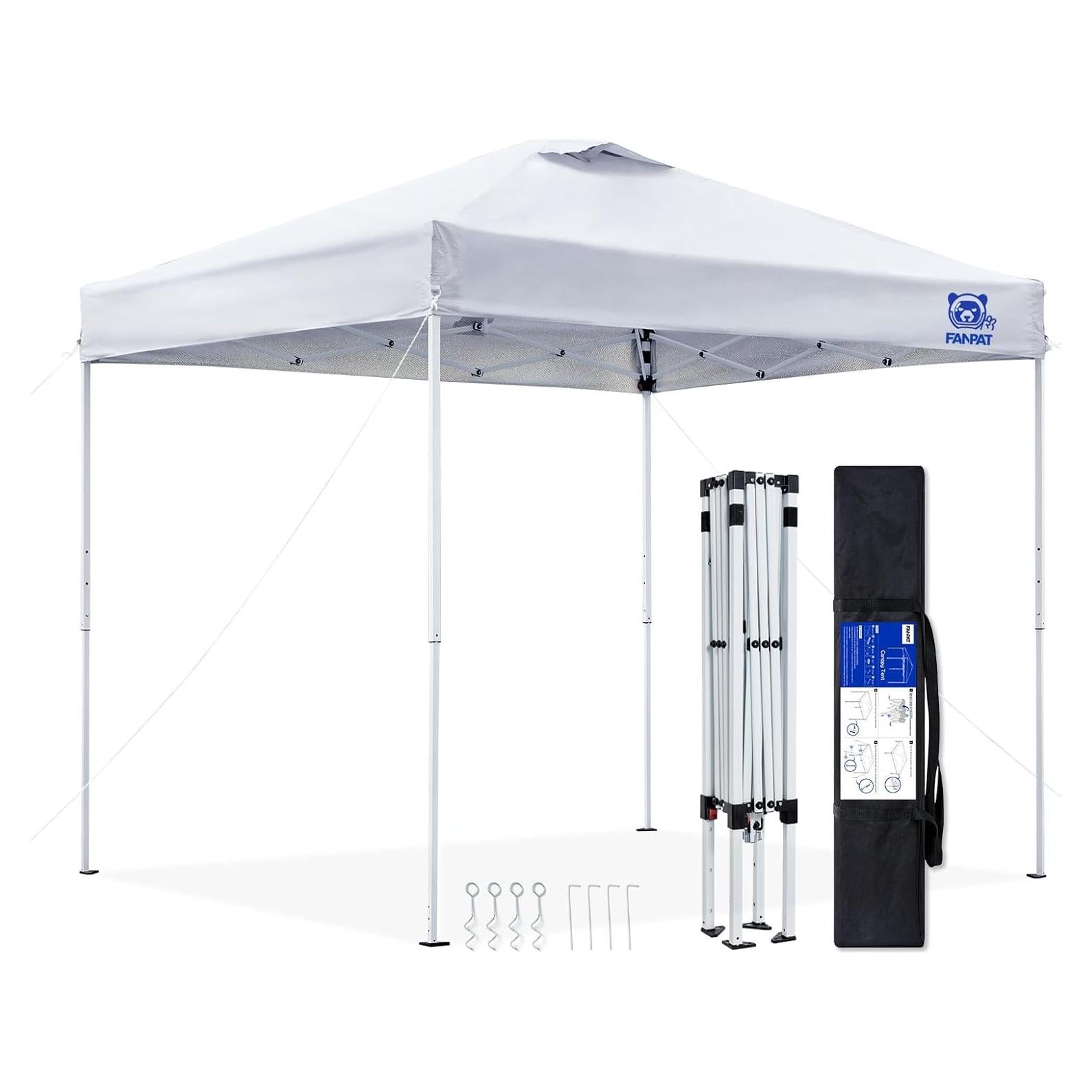 Tienda de Dosel Portátil FANPAT 8x8 Blanco Impermeable