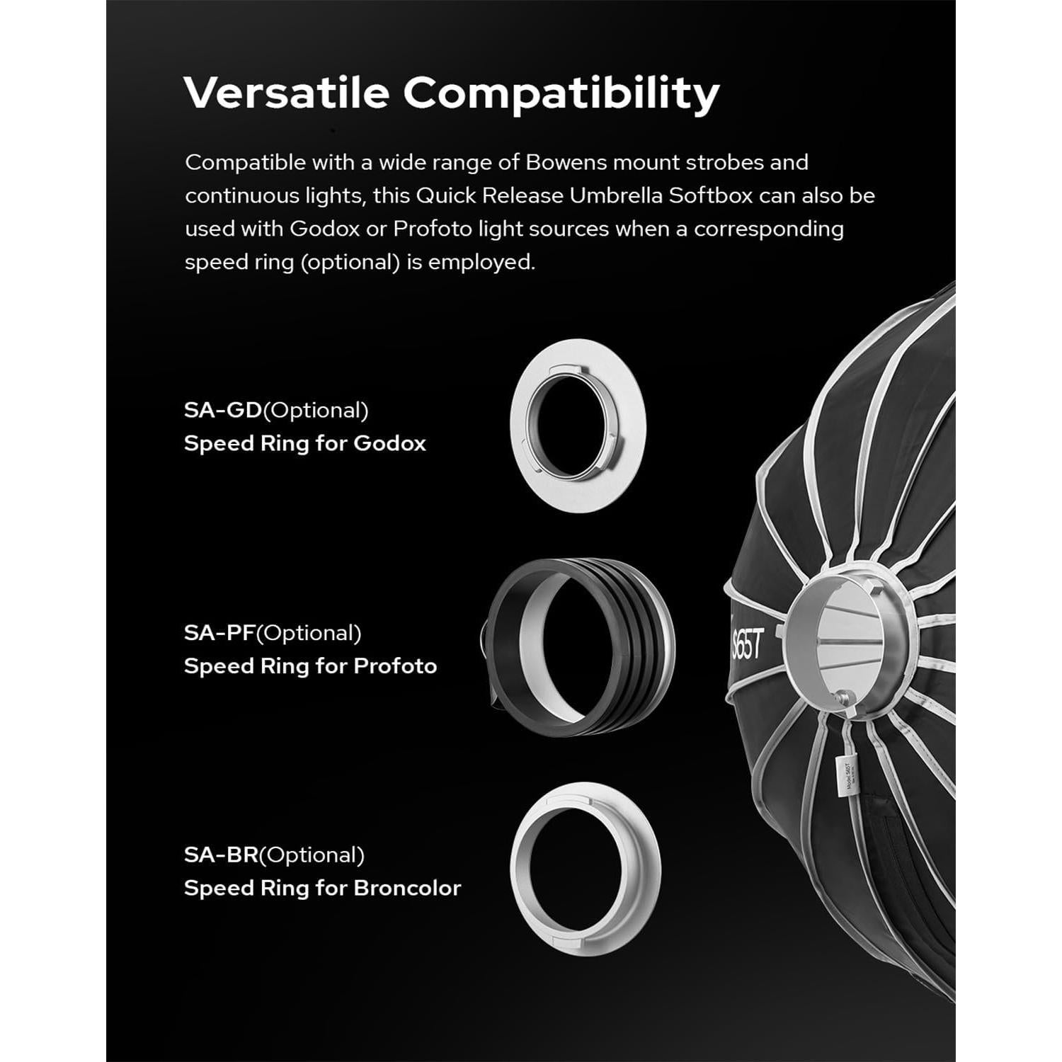 Godox Softbox S65T 65cm Paraguas Rápido con Rejilla Bowens