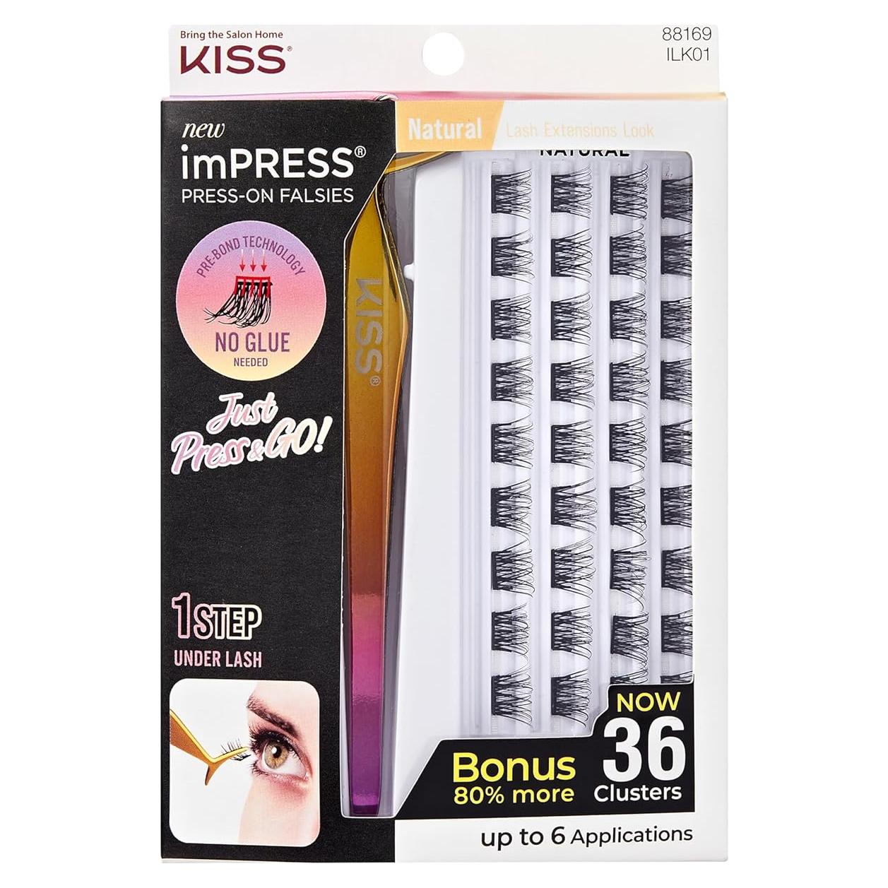 Pestañas Falsas Autoadhesivas KISS imPRESS 12-14mm Natural