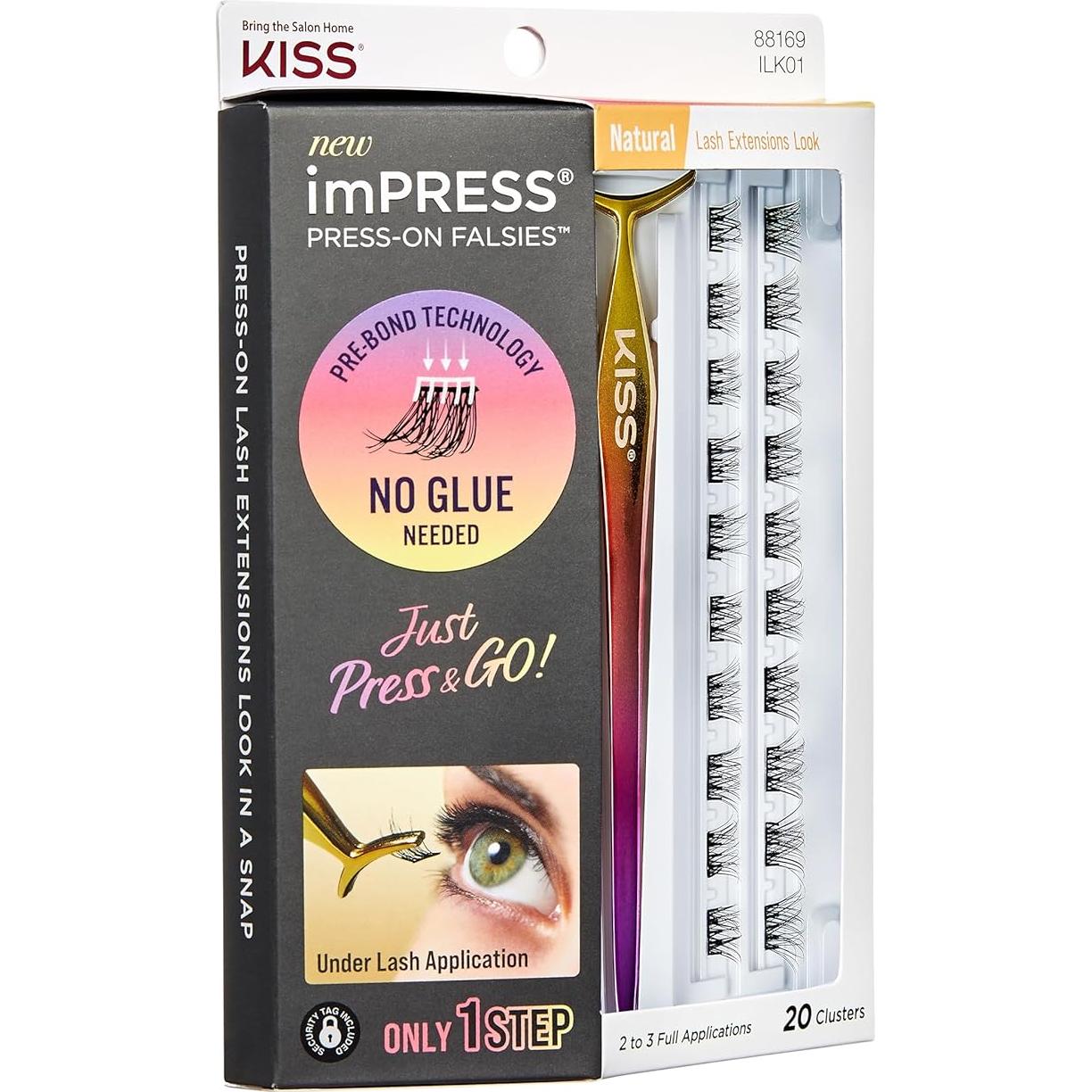 Pestañas Falsas Autoadhesivas KISS imPRESS 12-14mm Natural