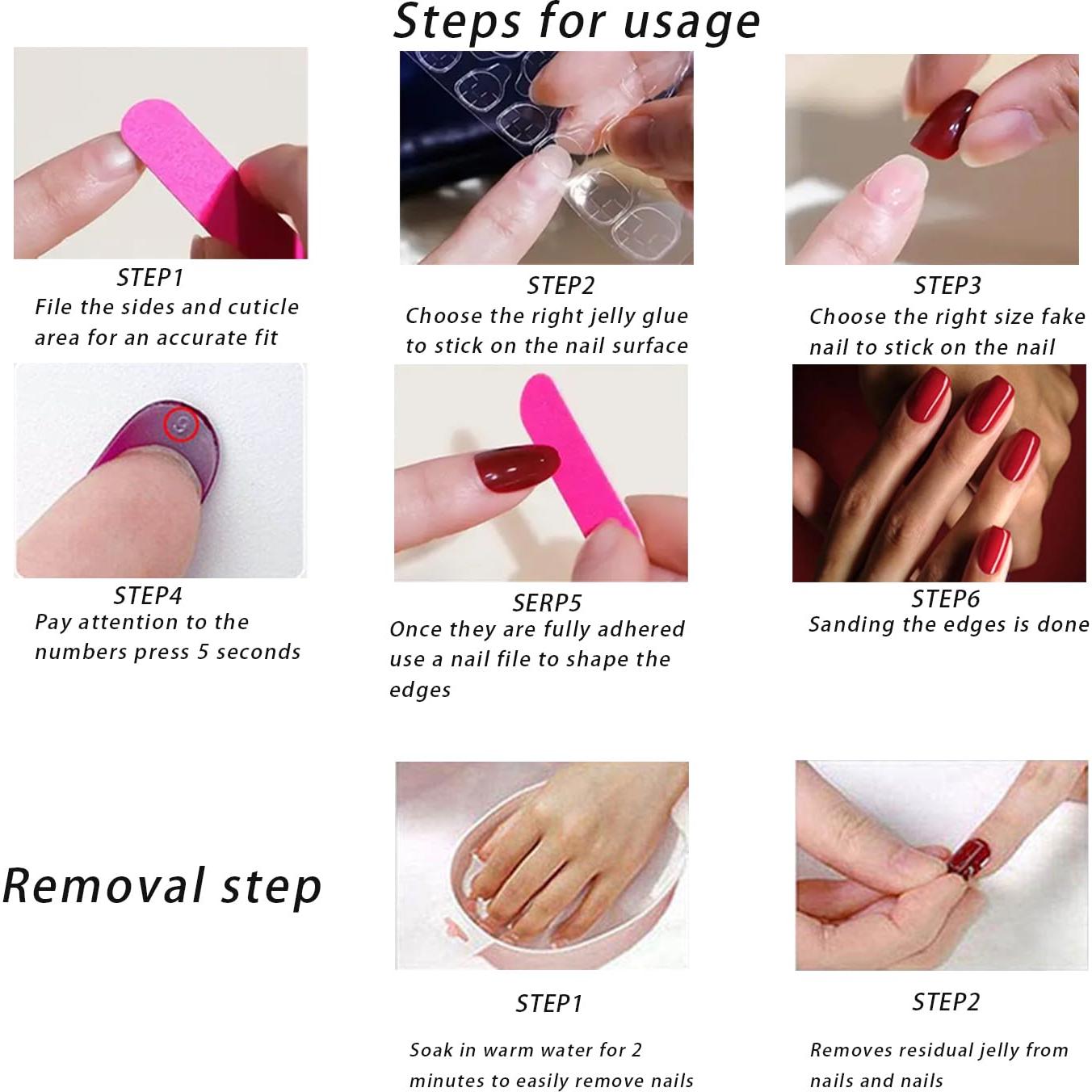 Uñas Postizas Cortas WW San Valentín 24 Piezas Labios Corazón