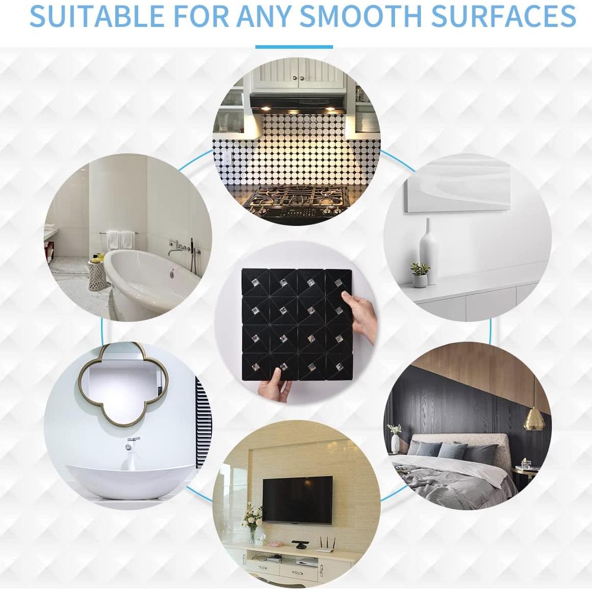 Azulejos de Metal Autoadhesivos Art3d 10 Hojas 30x30 cm Negro