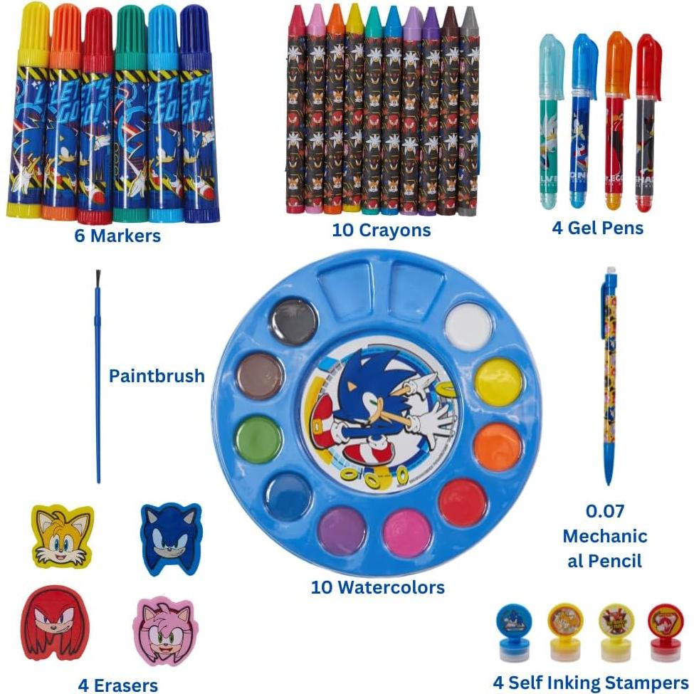 Conjunto de Arte Sonic The Hedgehog - 612 Piezas Creativas