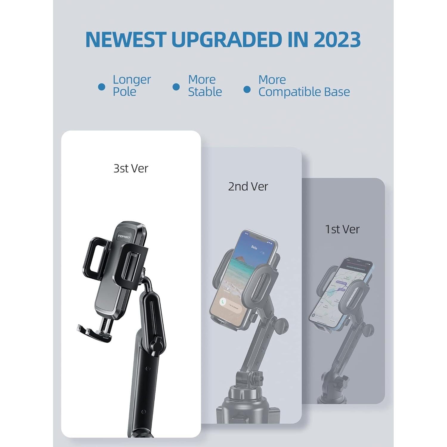 Soporte para Teléfono en Auto TOPGO Pro Ajustable Negro