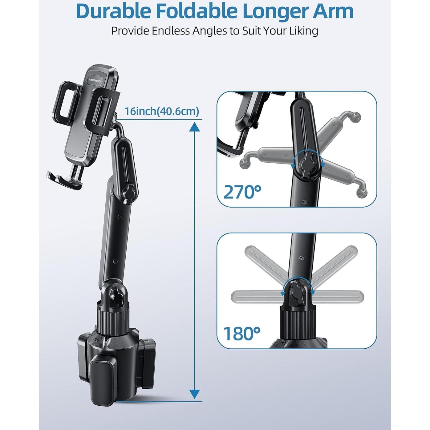 Soporte para Teléfono en Auto TOPGO Pro Ajustable Negro