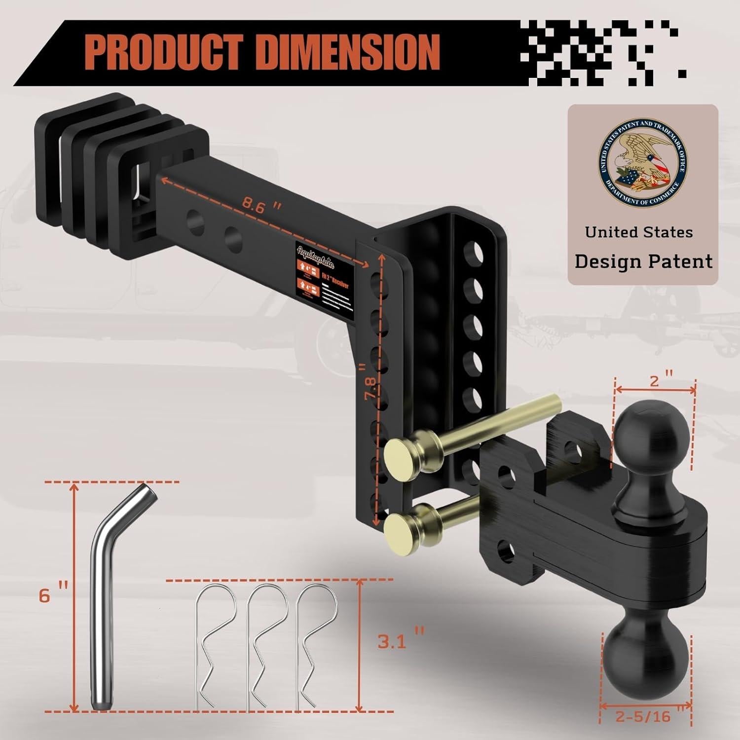 Enganche de Remolque Ajustable Aquilaplain 25000 lbs 4"