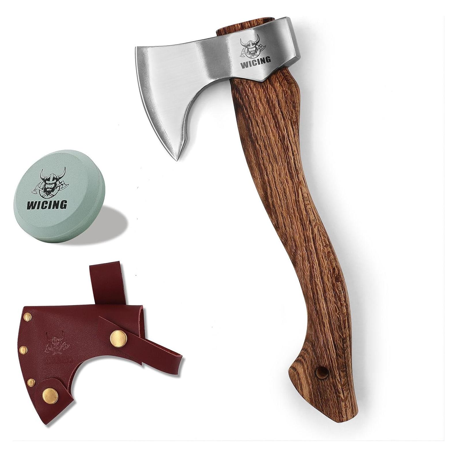 Hacha WICING de Bushcraft 31 cm Acero Manganeso y Mango Madera