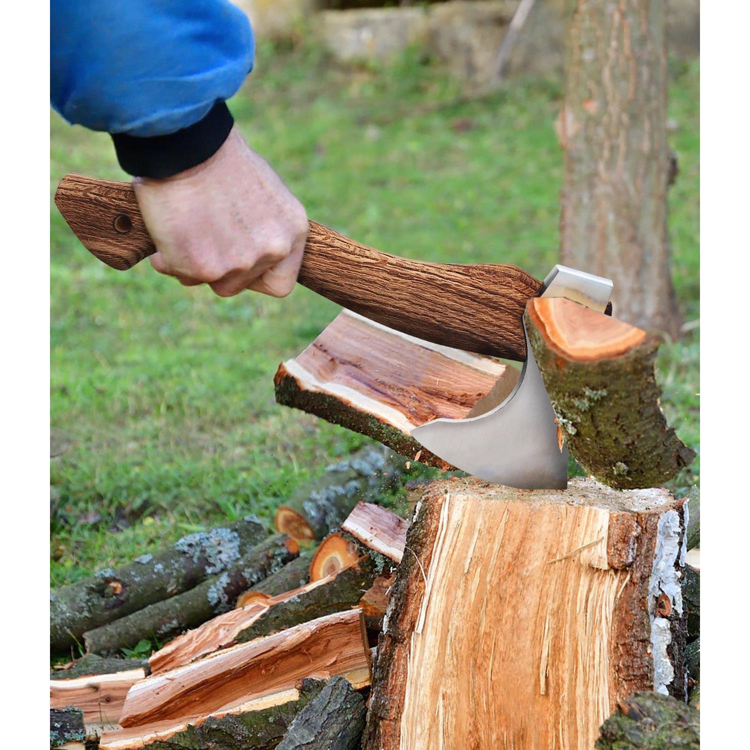 Hacha WICING de Bushcraft 31 cm Acero Manganeso y Mango Madera