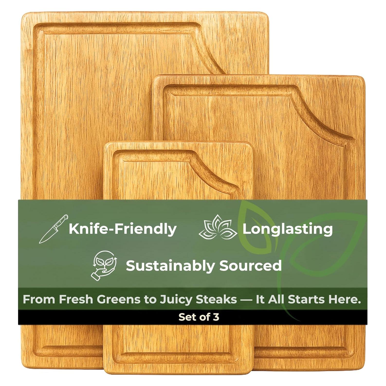 Juego de 3 Tablas de Cortar de Madera Acacia Store Indya