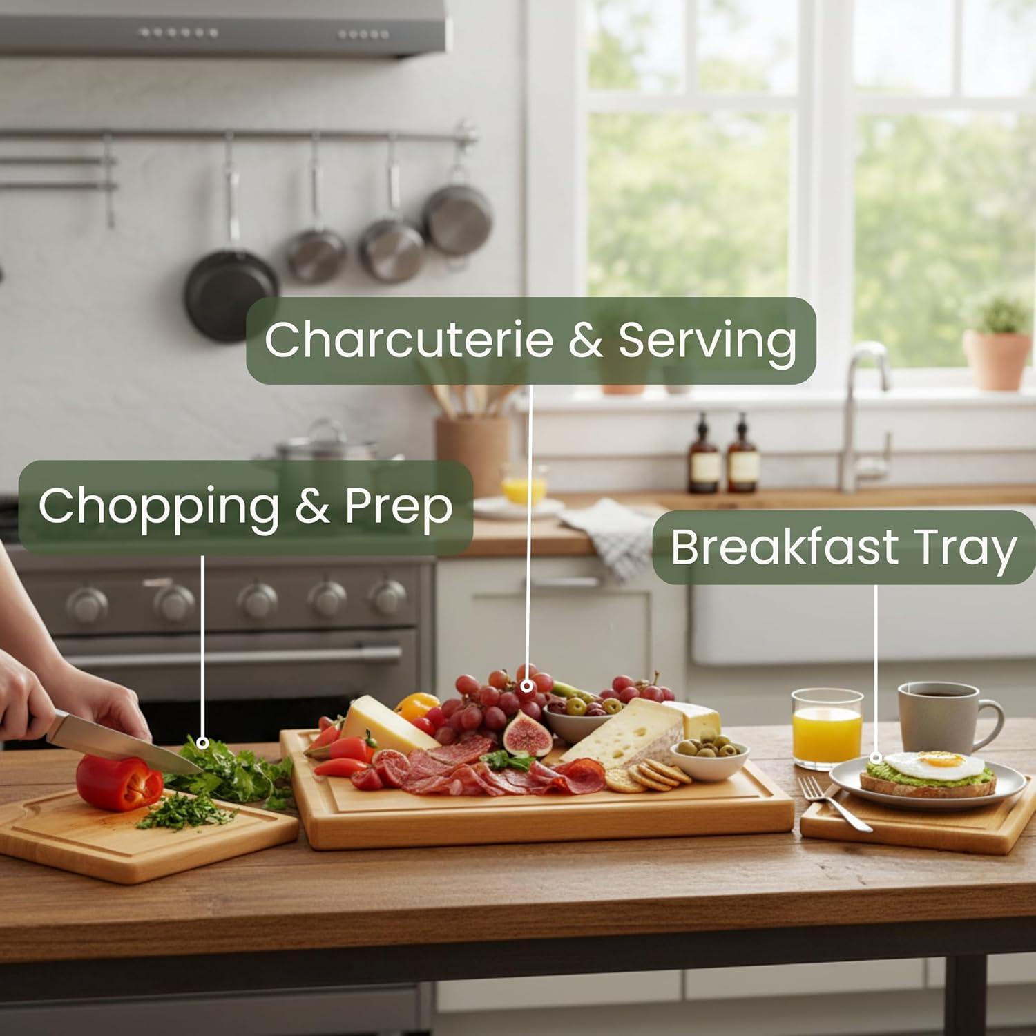 Juego de 3 Tablas de Cortar de Madera Acacia Store Indya