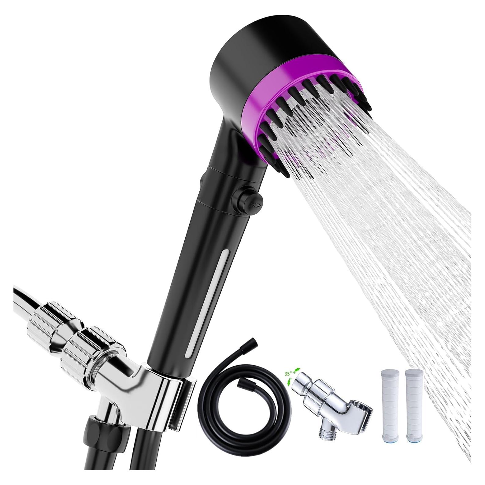 Cabezal de Ducha de Alta Presión xianshengle Negro 150 cm