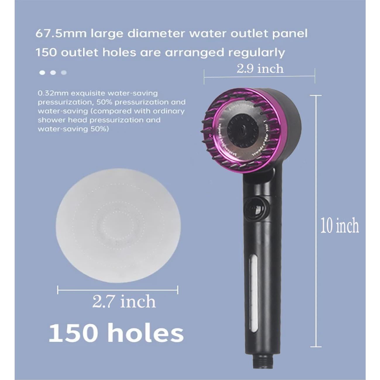 Cabezal de Ducha de Alta Presión xianshengle Negro 150 cm