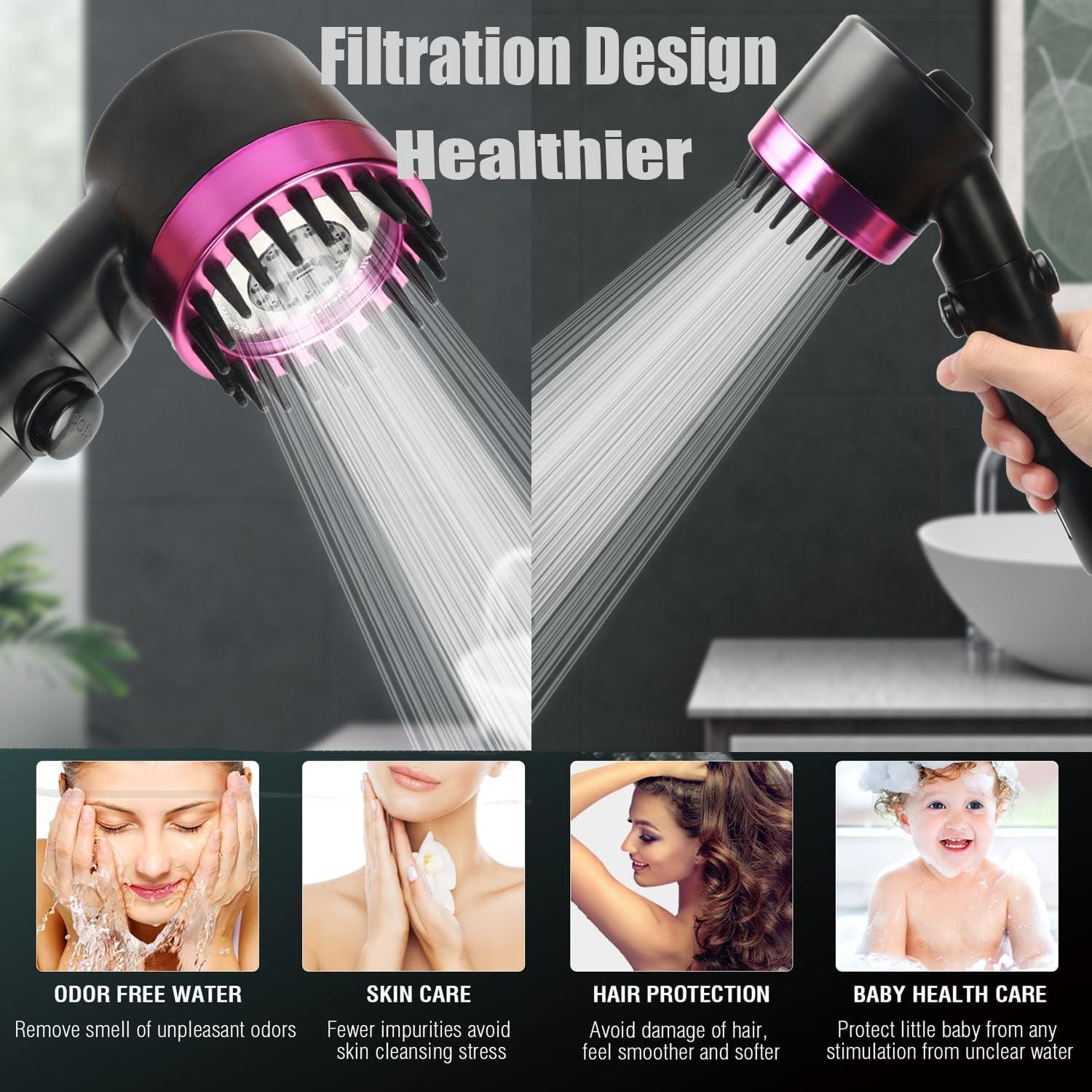 Cabezal de Ducha de Alta Presión xianshengle Negro 150 cm