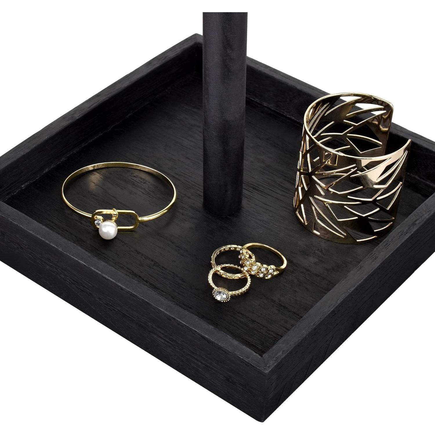 Organizador de Joyería Ikee Design Torre Rotatoria Madera 20x20x40.6cm