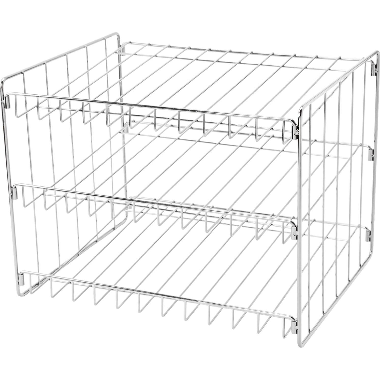 Estante Organizador de Latas Detalles de Cocina 3 Niveles Cromo