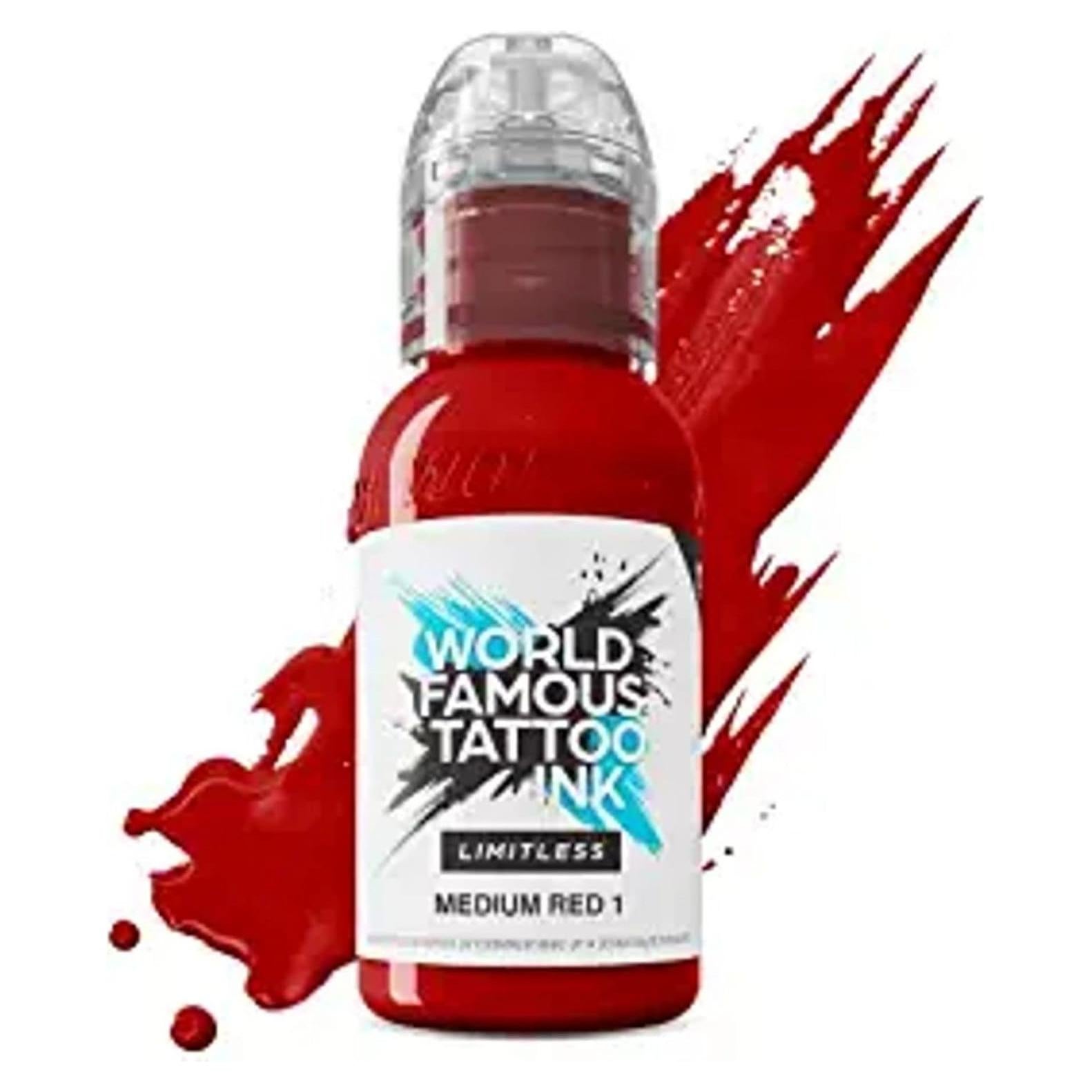 Tinta de Tatuaje Profesional World Famous Rojo Medio 1 29.57 ml
