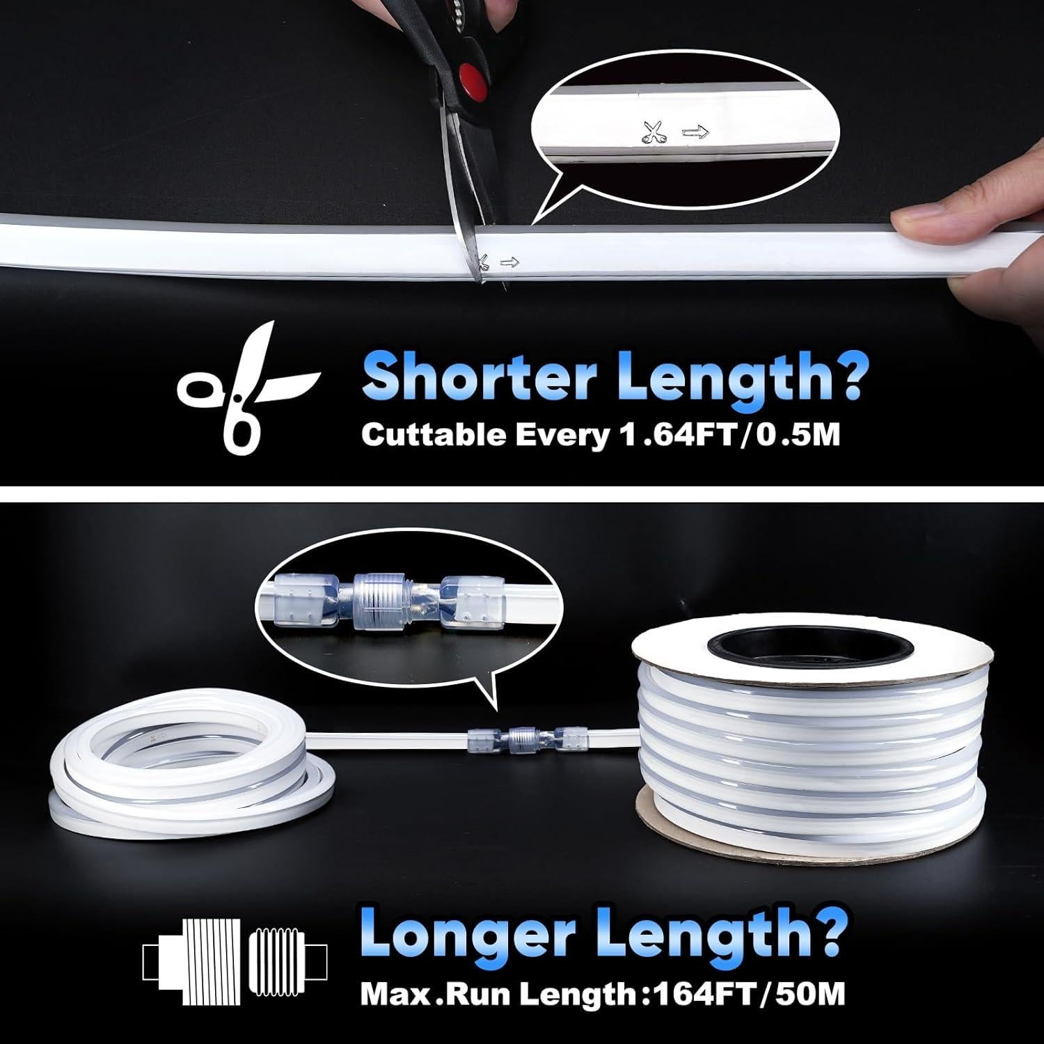 Tira de Neon LED KANAYA 4.88m 2800K Blanco Cálido IP65