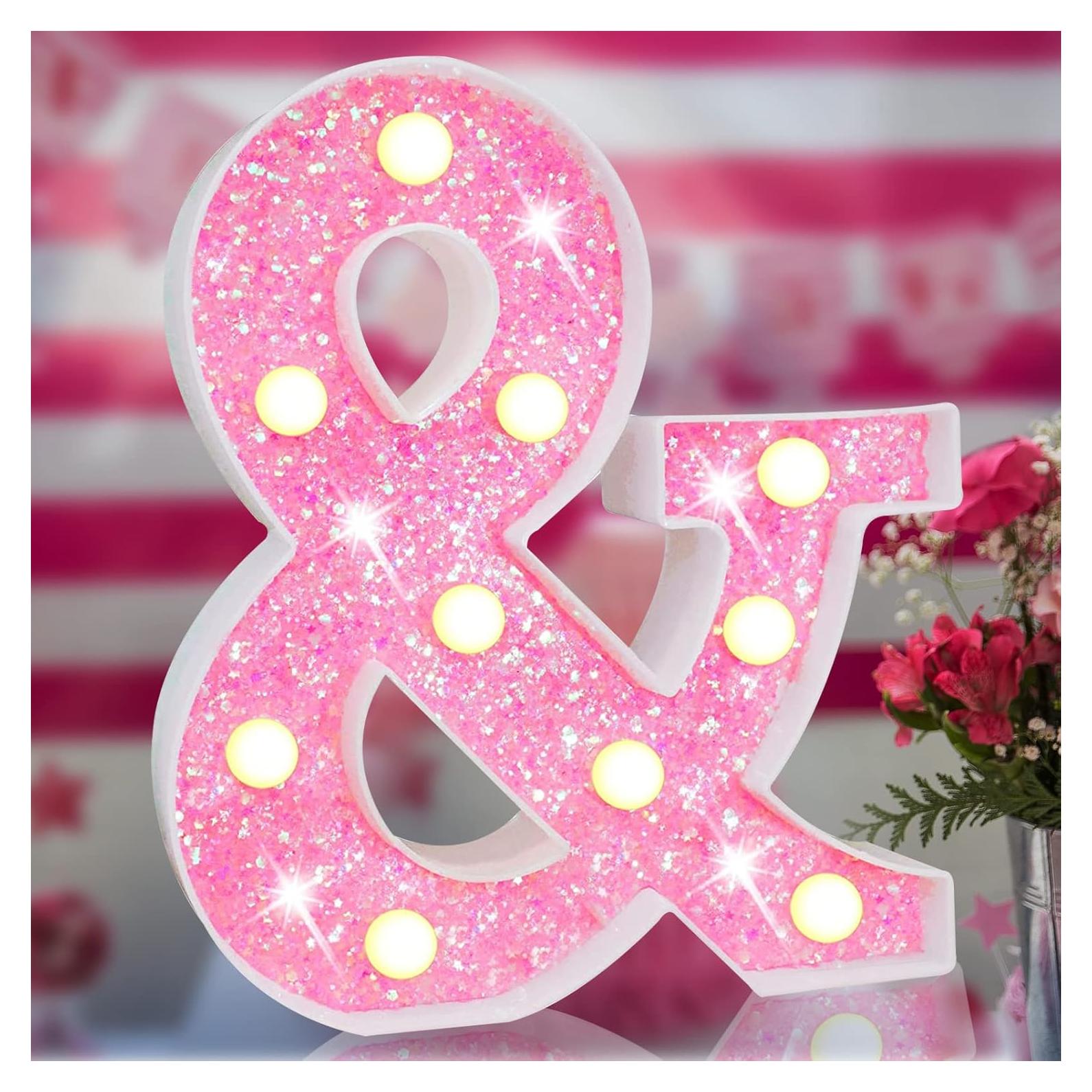 Letras Iluminadas LED Elnsivo Rosa Brillante 22.5x20cm