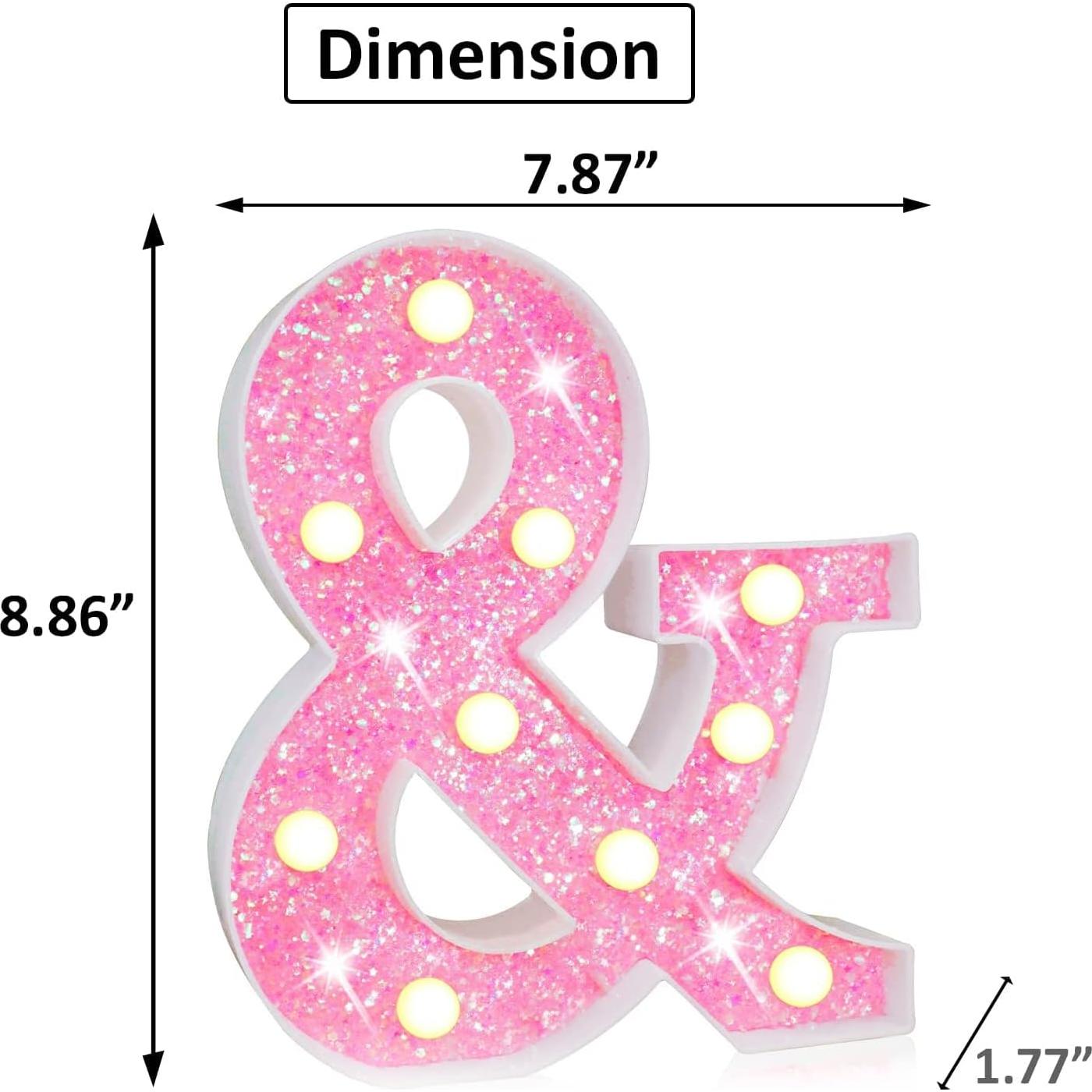 Letras Iluminadas LED Elnsivo Rosa Brillante 22.5x20cm
