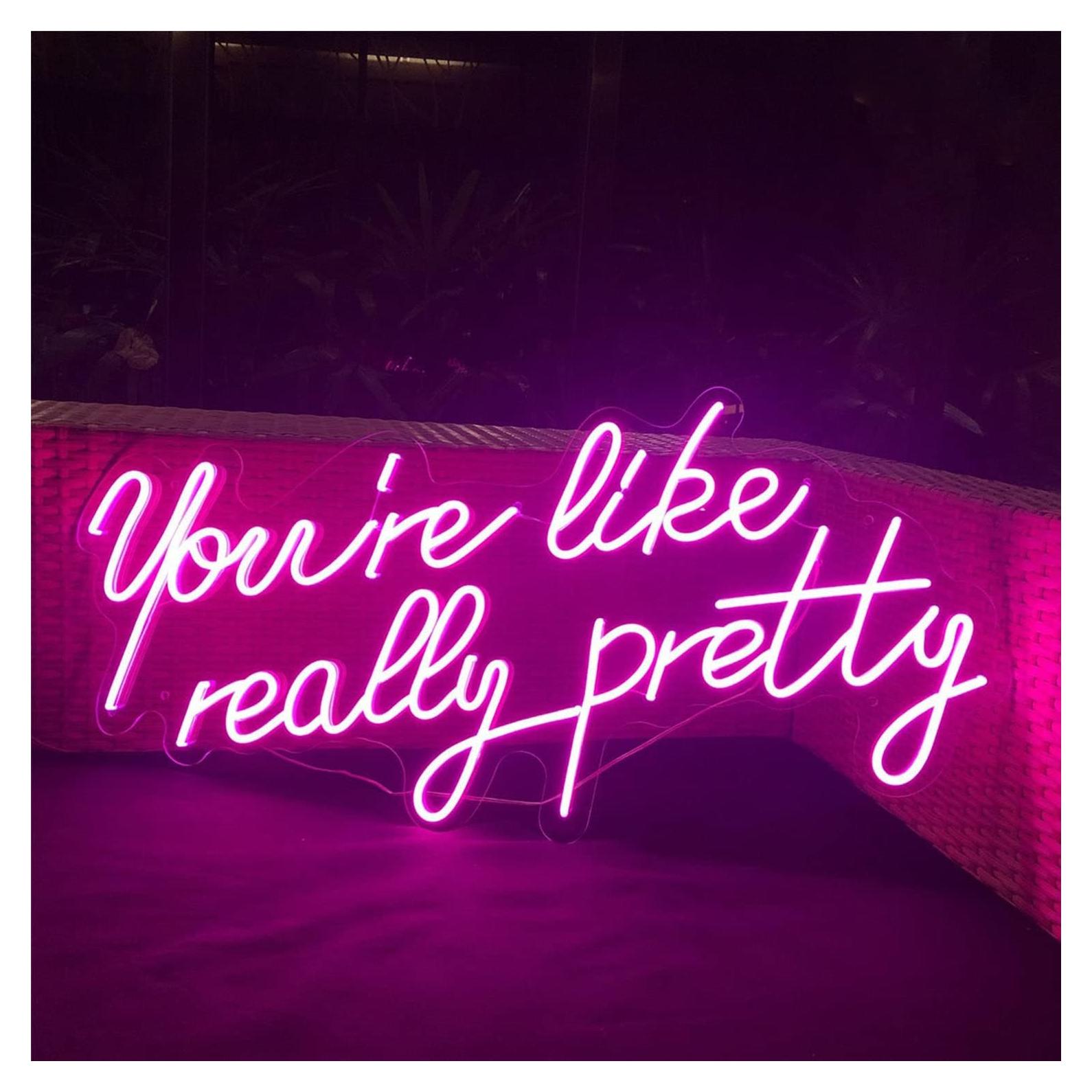 Señal de Neón LED Eres Como Realmente Bonita 70x30cm Rosa