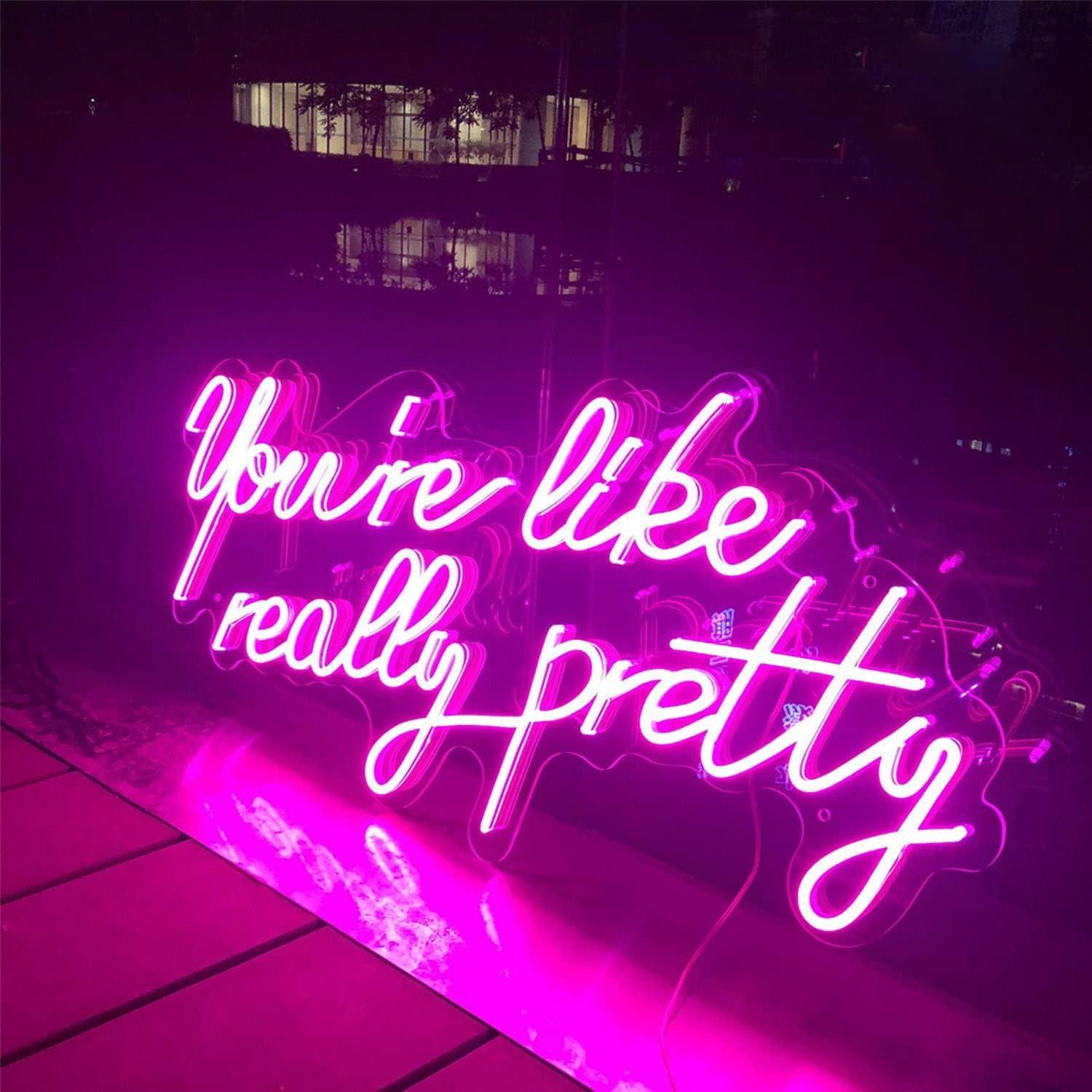 Señal de Neón LED Eres Como Realmente Bonita 70x30cm Rosa